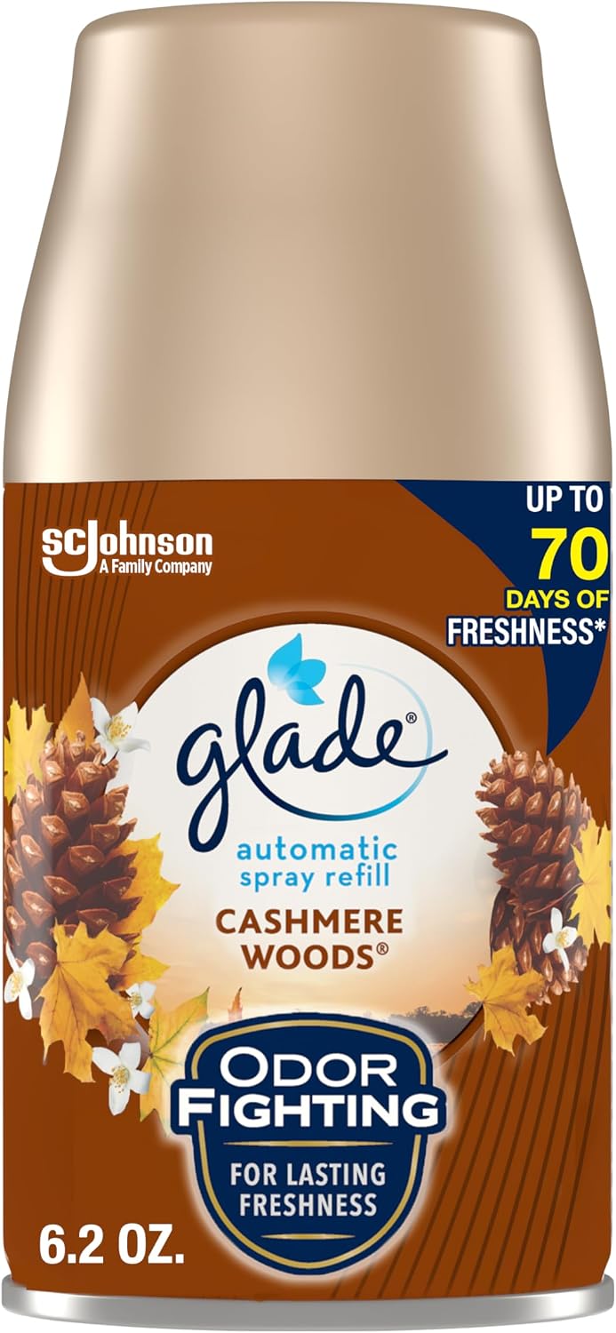 Glade Automatic Spray Refill, Air Freshener for Home and Bathroom, Cashmere Woods, 6.2 Oz