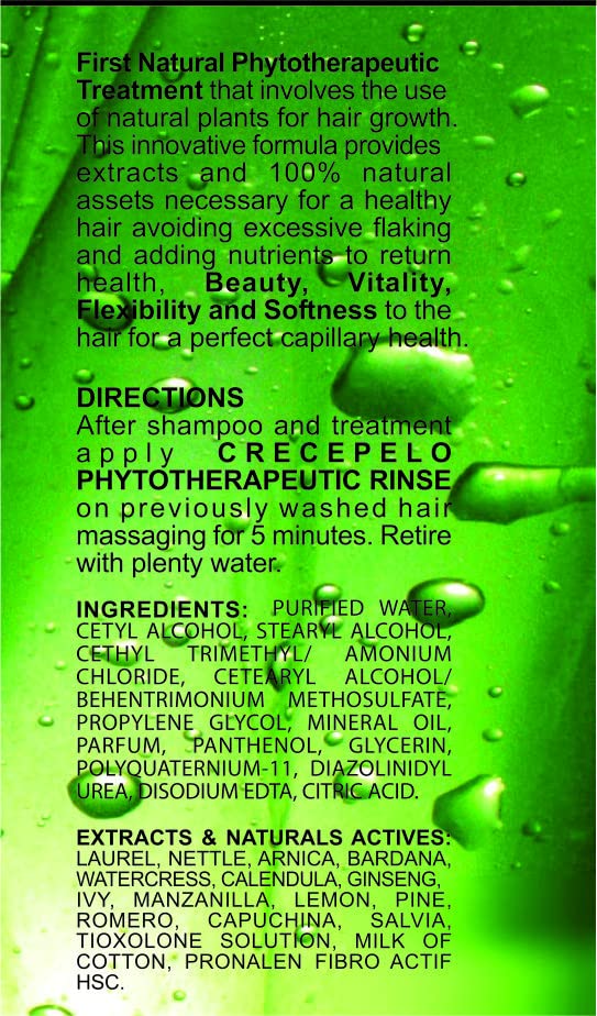 Crece Pelo Natural Hair Growth Duo – Phytotherapeutic Shampoo & Rinse Combo Set – Boosts Growth