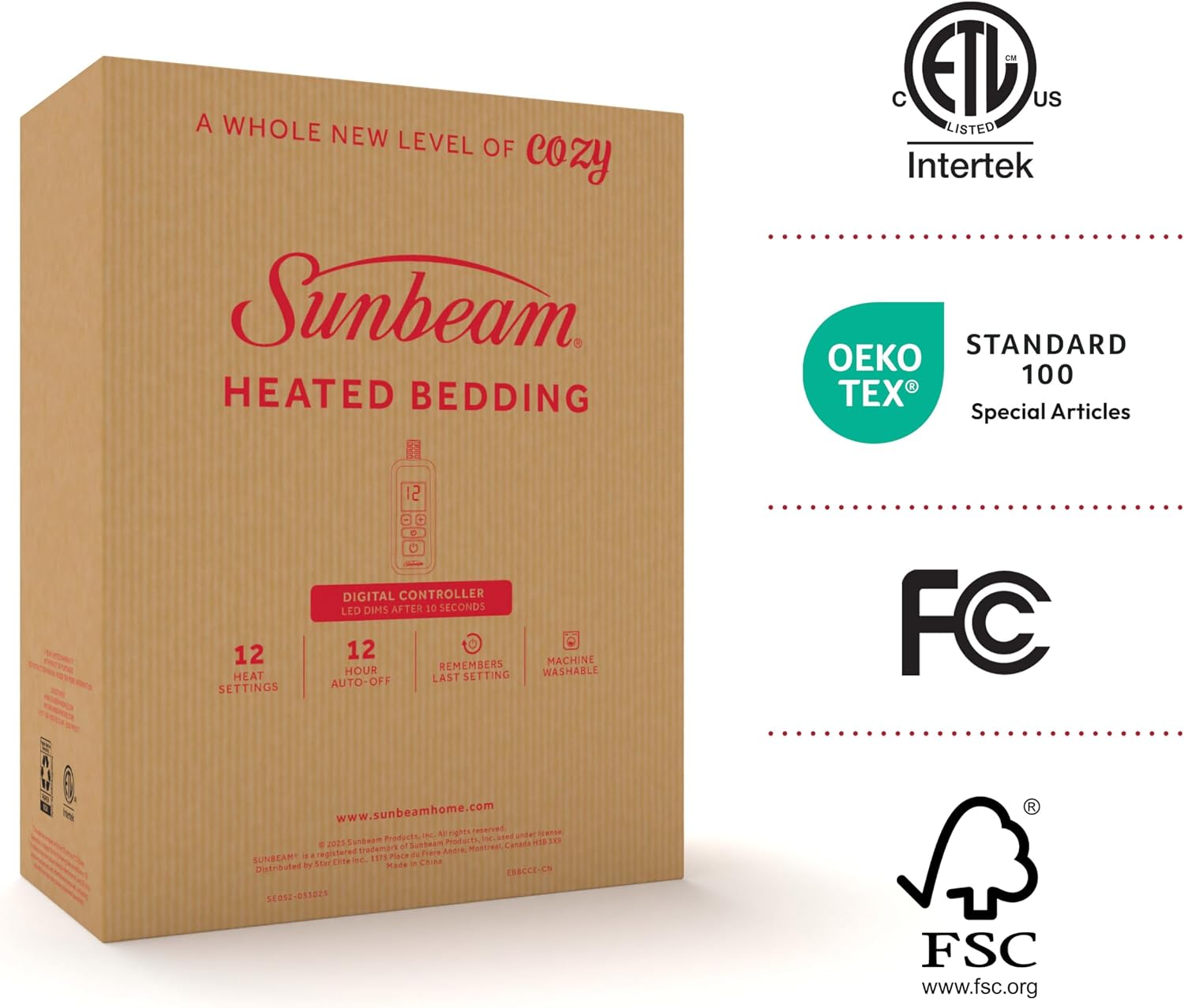 Sunbeam Restful Quilted Water Resistant Heated Mattress Pad - Twin