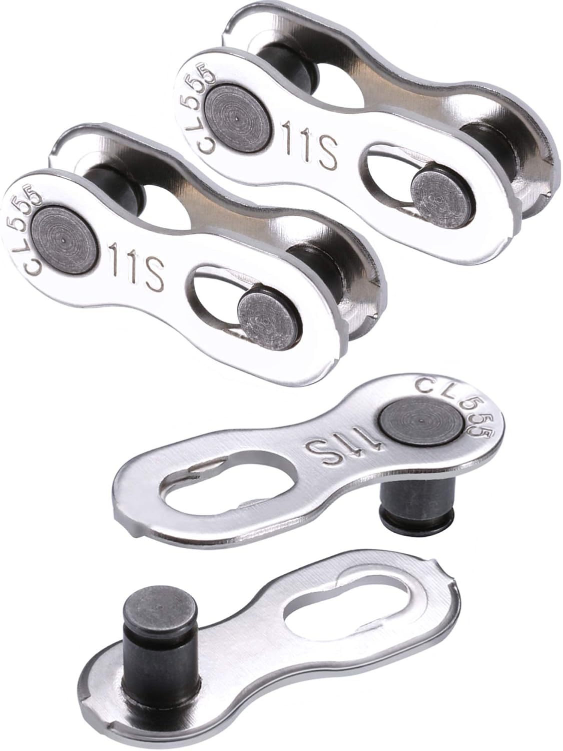 Jovitec 3 Pairs Bicycle Missing Link 11 Speed Chain Reusable Silver Steel Bike Chain Link