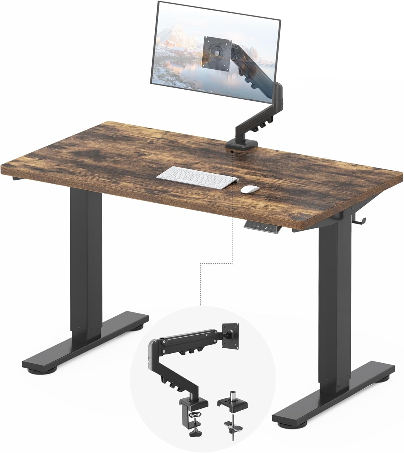 FLEXISPOT EN2 48"x24" Standing Desk with Power Strip Bundle, Black