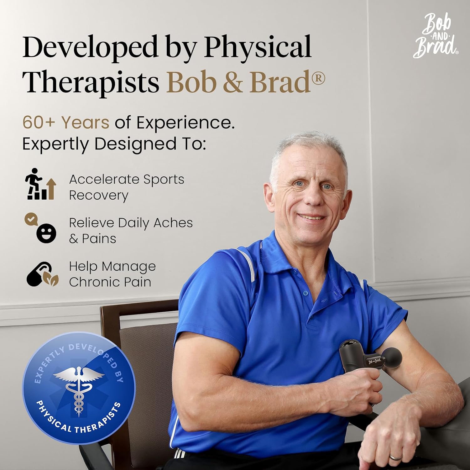 BOB AND BRAD Q2 Mini Massage Gun, Pocket-Sized Deep Tissue Massager Gun, Portable Percussion Muscle Massager Gun