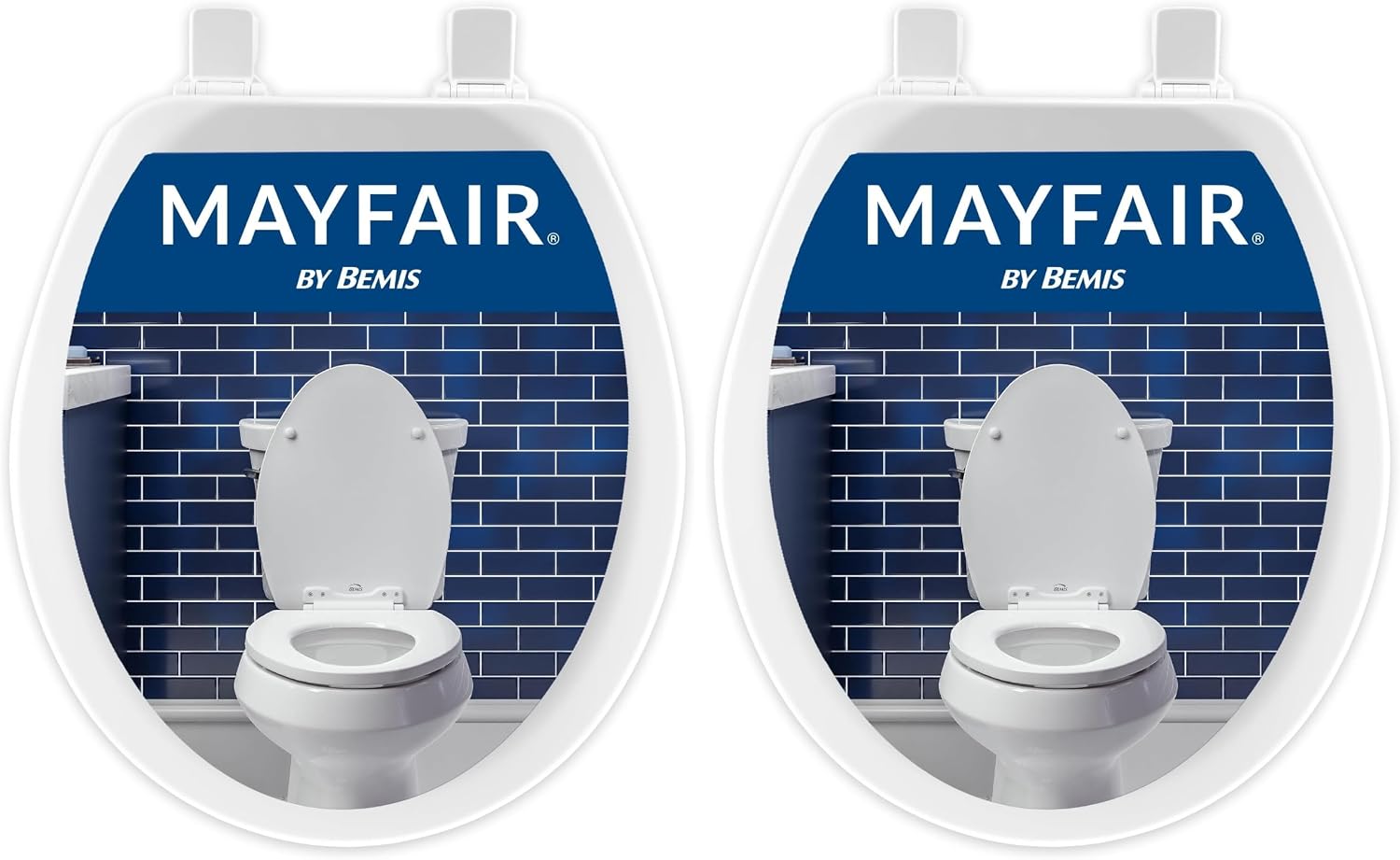 Mayfair Cameron Black Toilet Seat, Non Slip Heavy Duty Wood, Easy Clean, Made in USA, Round