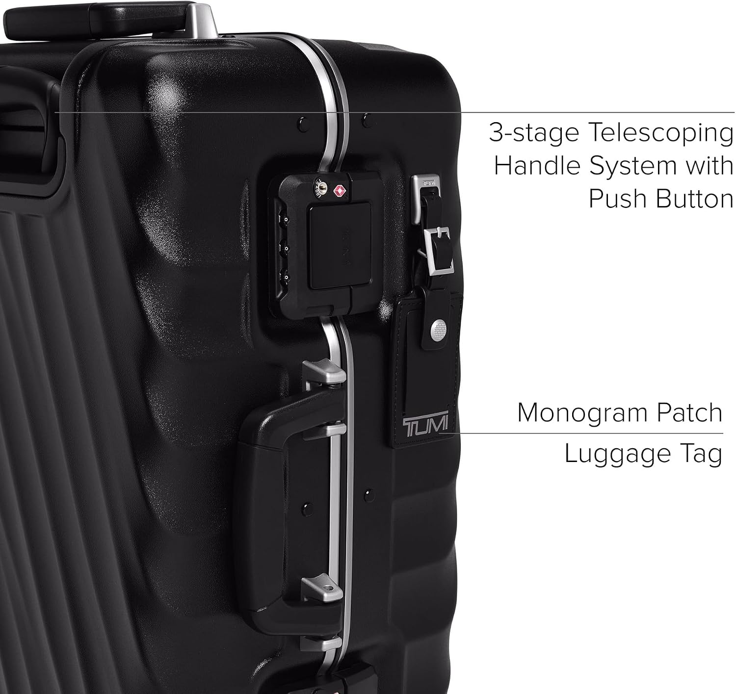 TUMI 19 Degree Frame Continental 4 Wheel Carry-On - Lightweight Suitcase - Hard Shell Luggage - 21.8" X 15.8" X 9.0" - Black Textured