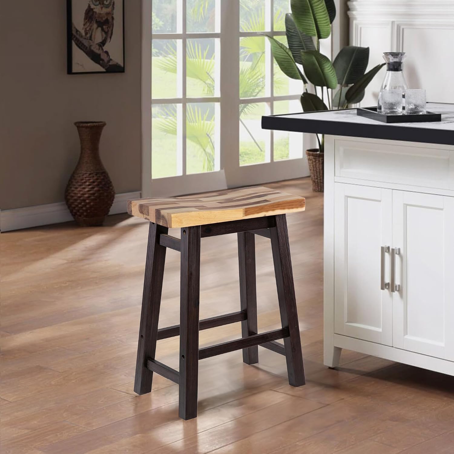 Boraam Sonoma Saddle Stool, Chestnut