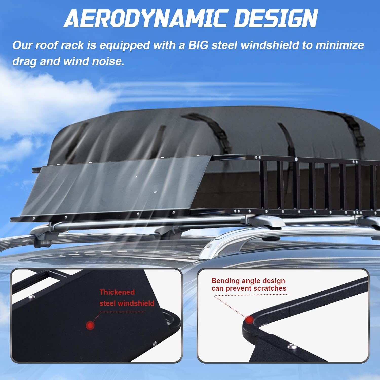 64”x39”x8” Roof Cargo Rack for SUV Car Trucks,Heavy Duty Cargo Basket Anti-Rust Top Luggage Rack