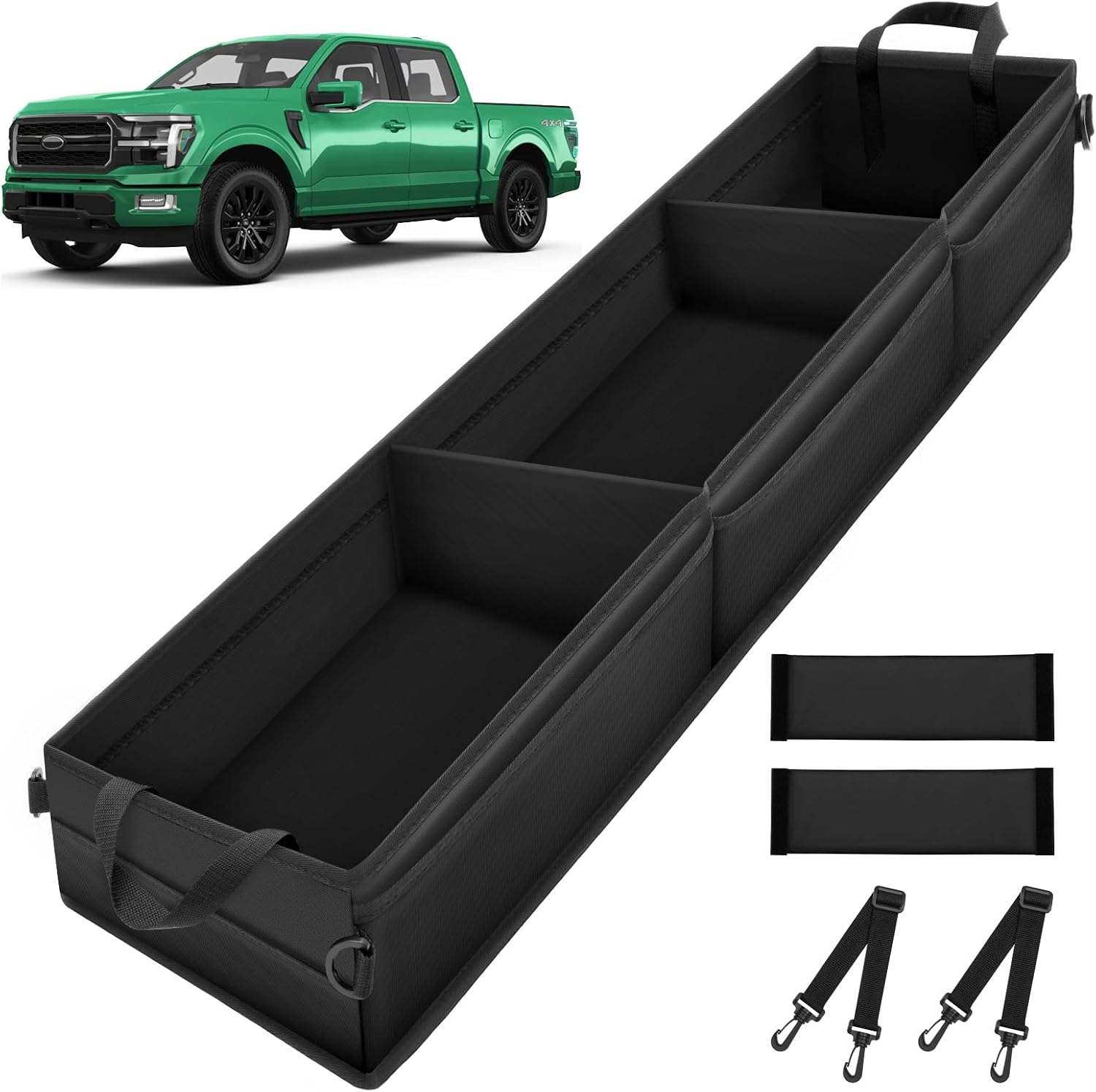 Autorder Under Seat Storage Box Organizer with 3 Detachable Dividers, Compatible with 2015-2026 Ford F150 SuperCrew Cab & Crew Cab