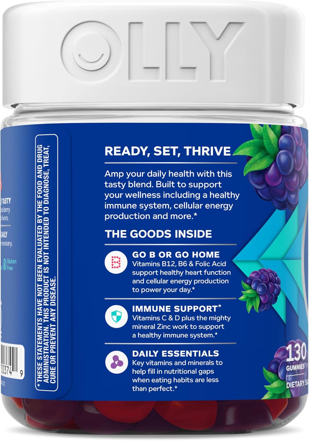 OLLY Men's Multivitamin Gummy, Supports Overall Wellness,* - 90 Count