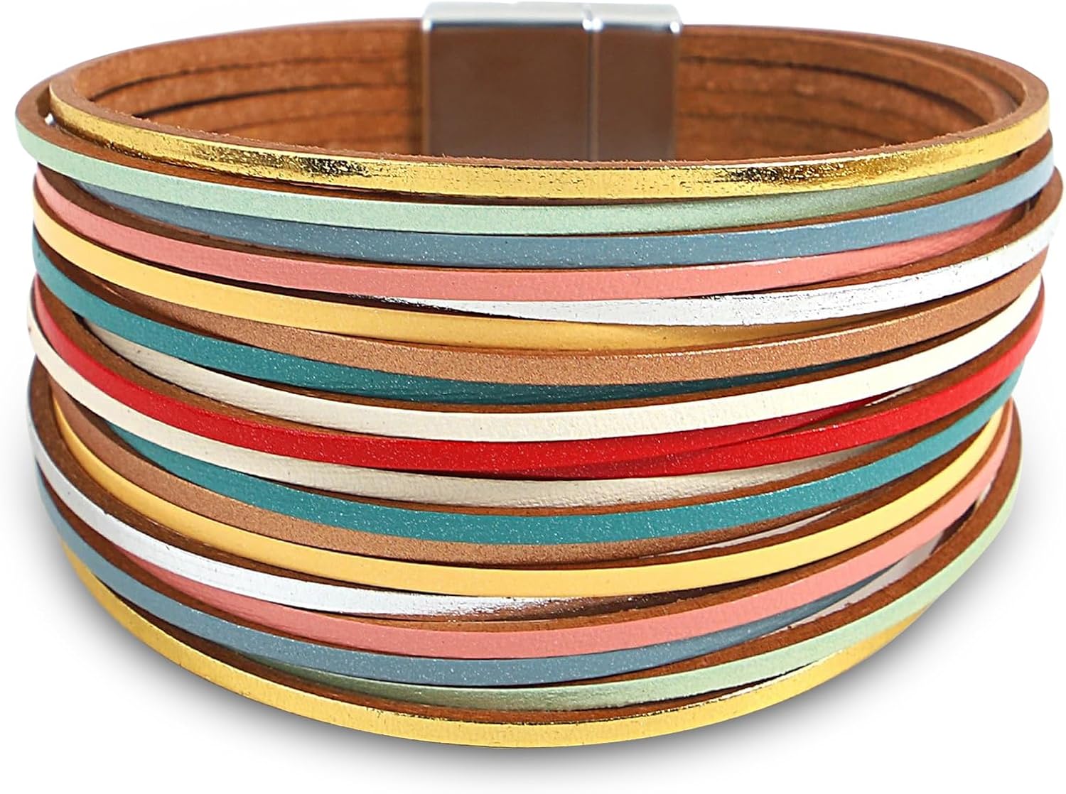 Fesciory Leather Wrap Bracelets for Women, Boho Western Layered Jewelry