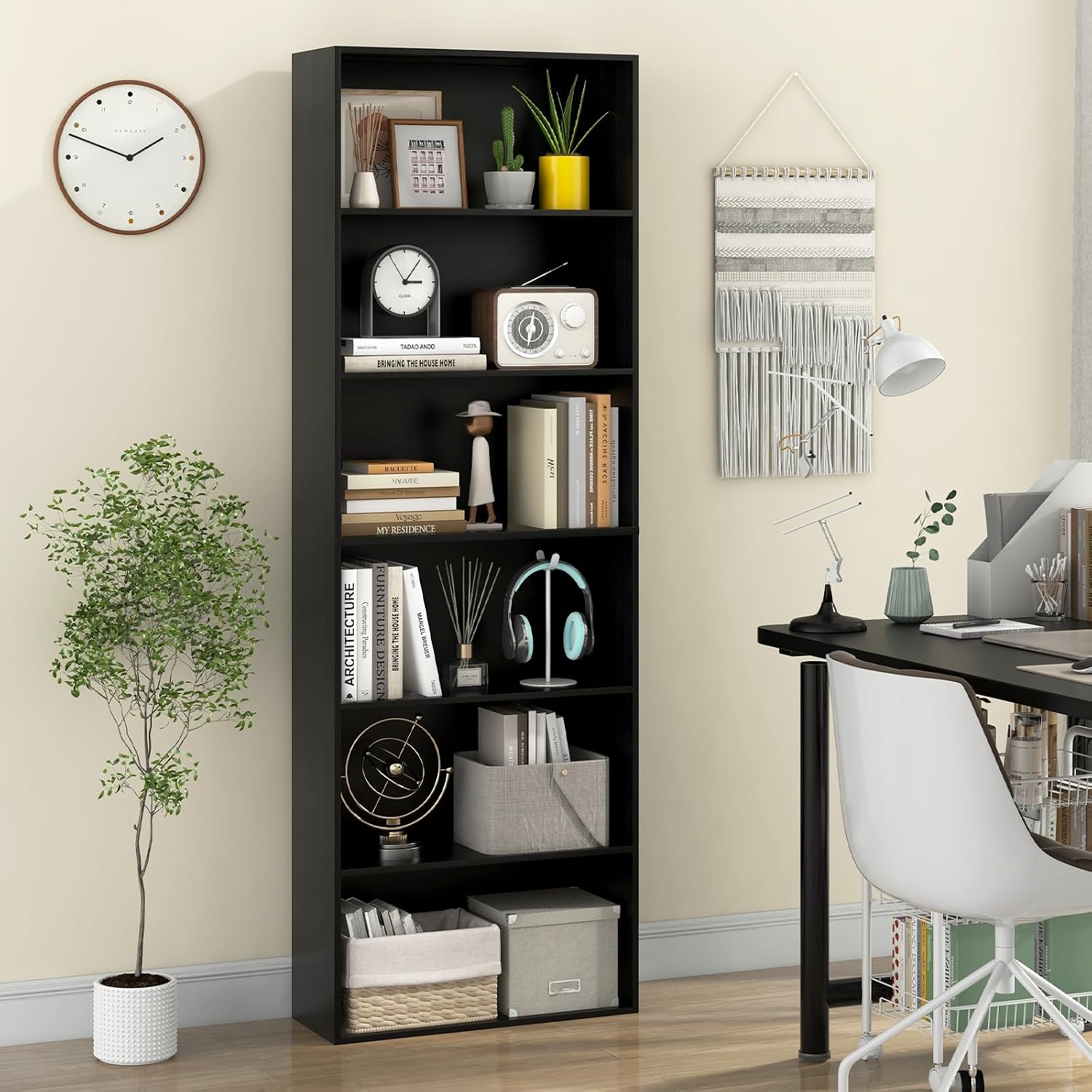 Giantex 8-Cube Bookcase, 3-Tier Cubby Bookshelf, Horizontal Vertical Display Rack with Anti-Tipping Kits, Modern Storage Organizer Shelf Unit for Bedroom, Living Room, Study (Natural, 8-Cube)