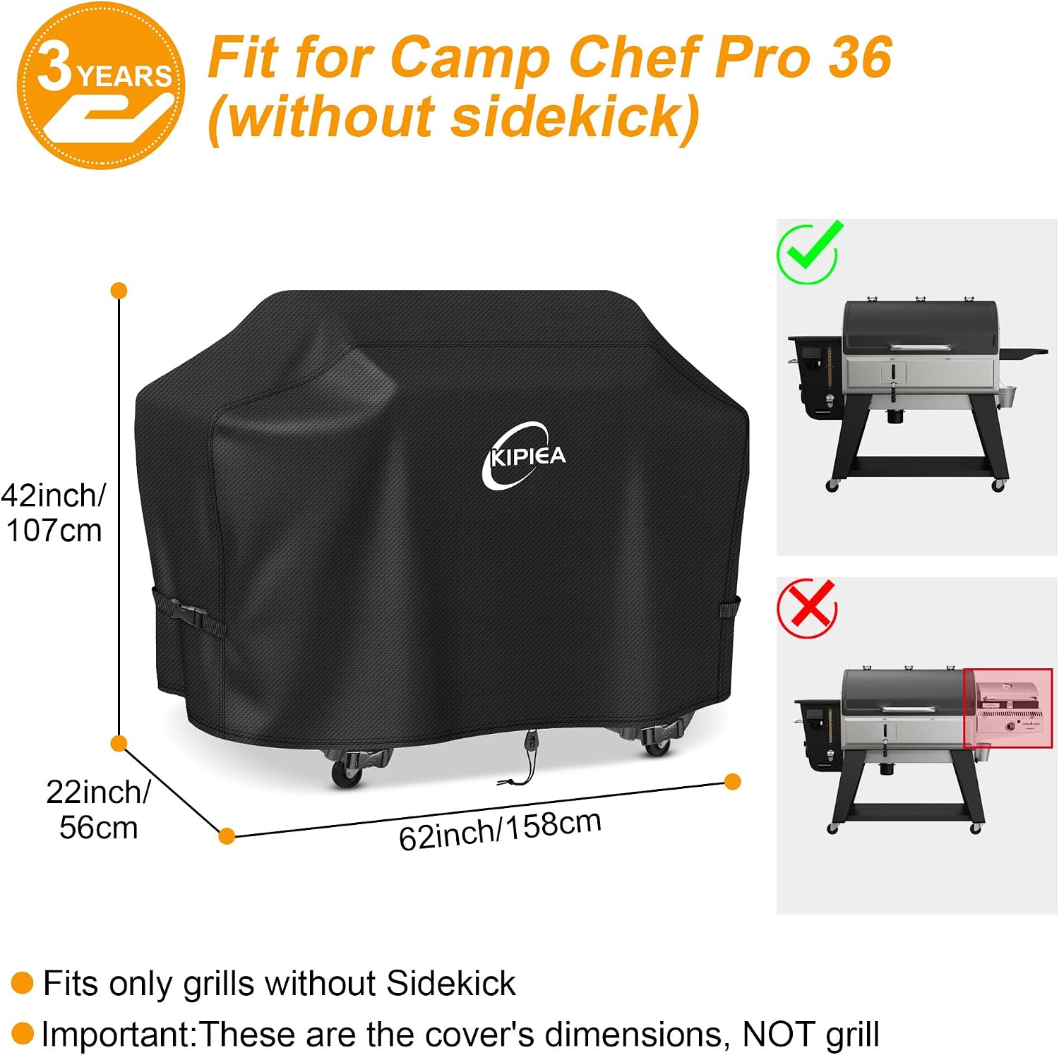 600D Vertical Smoker Cover for Pit Boss 3/4 / 5/7 Series, Waterproof Pellet Grill Cover, 73550, UV Resistant, No Tear, No Fading