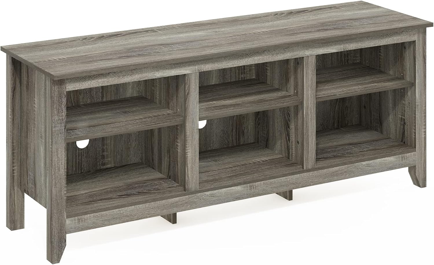 Furinno Fowler Multipurpose TV Stand Bookshelves, French Oak Grey