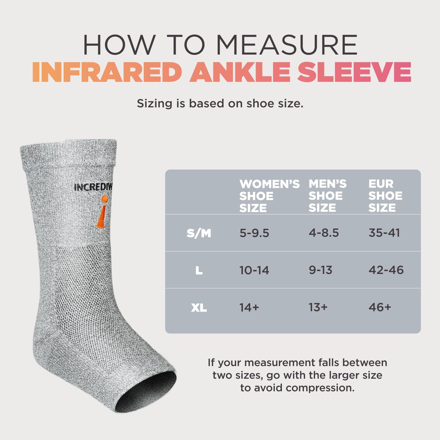 Incrediwear Ankle Sleeve – Infrared Ankle Brace for Women and Men to Support Pain Relief, Swelling, Plantar Fasciitis, Sprains, Achilles, Arthritis (Grey, Small/Medium)