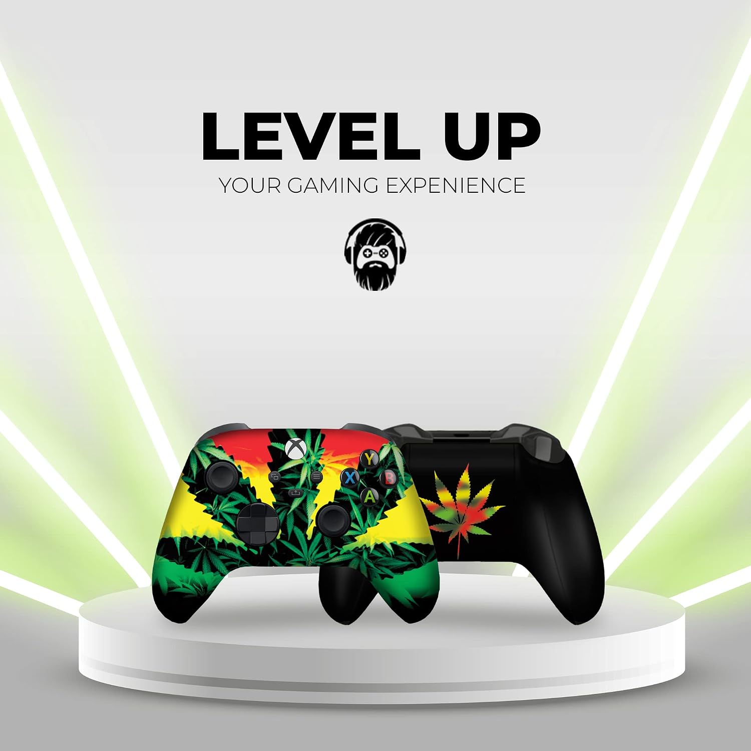 DreamController Green Weed Grass Custom X-box Controller Wireless compatible with X-box One/Series X/S Proudly Customized in USA with Permanent