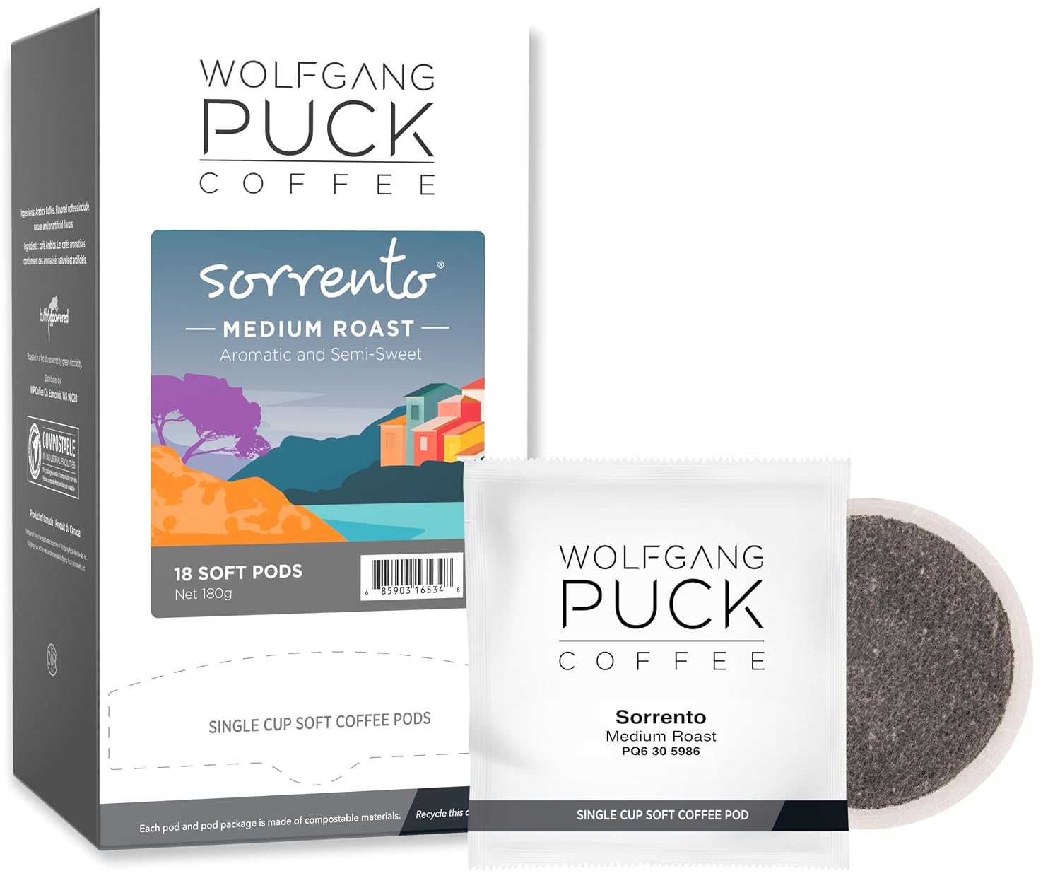 Wolfgang PuckCoffee, Caramel Cream, 9.5 Gram Soft Pods, 18 Count (Pack of 1)