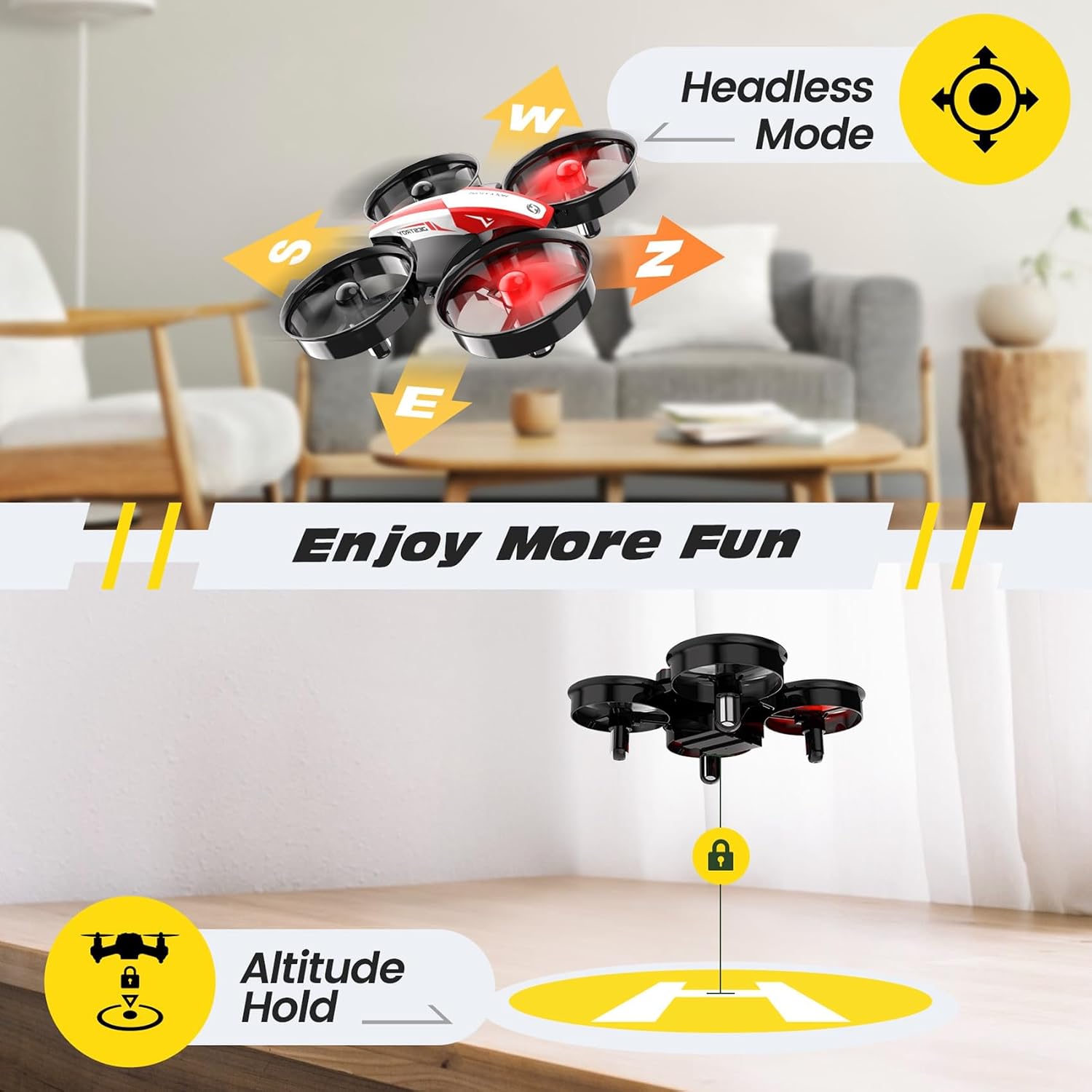 Holy Stone Mini Drone for Kids and Beginners RC Nano Quadcopter Indoor Small Helicopter Plane with Auto Hovering, 3D Flips, Headless Mode and 3 Batteries, Great Gift Toy for Boys and Girls, HS210 Blue