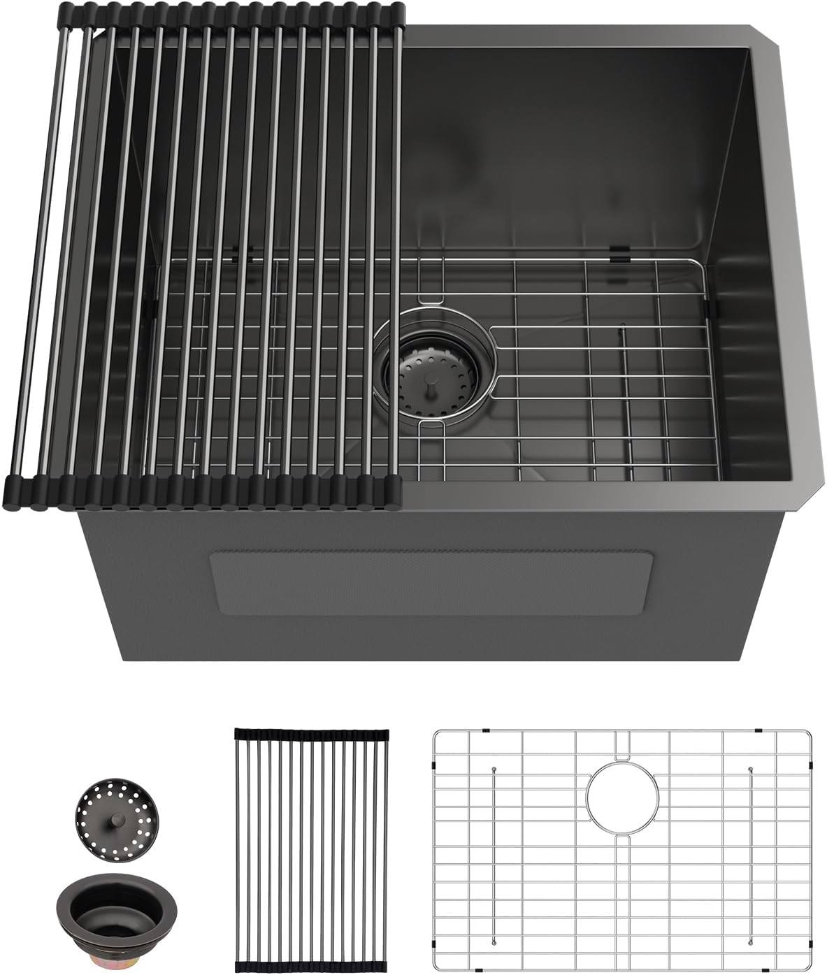 Sarlai 21 Inch Undermount Laundry Sink 21x18x12 Inch Undermount Laundry Utility Sink Deep Single Bowl 16 Gauge Stainless Steel Laundry Tub Sinks