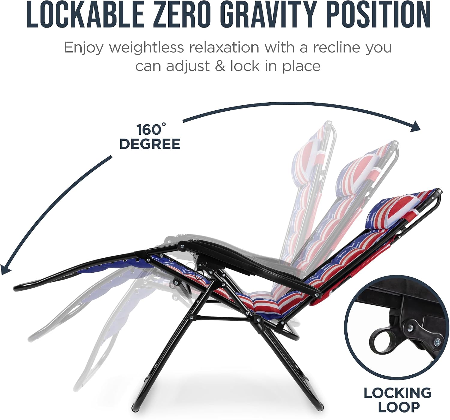 Best Choice Products Oversized Padded Zero Gravity Chair, Folding Outdoor Patio Recliner, XL Anti Gravity Lounger for Backyard w/Headrest, Cup Holder