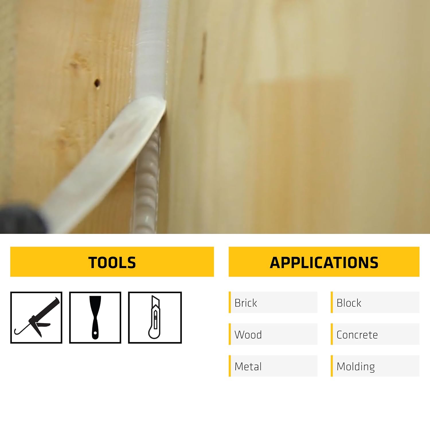 SIKA Sikaflex Construction Sealant - White, All-Purpose Polyurethane for Joints 1/2" or Smaller - 10.1 fl. oz - Weatherproof, High Elasticity, Paintable, Strong Adhesion