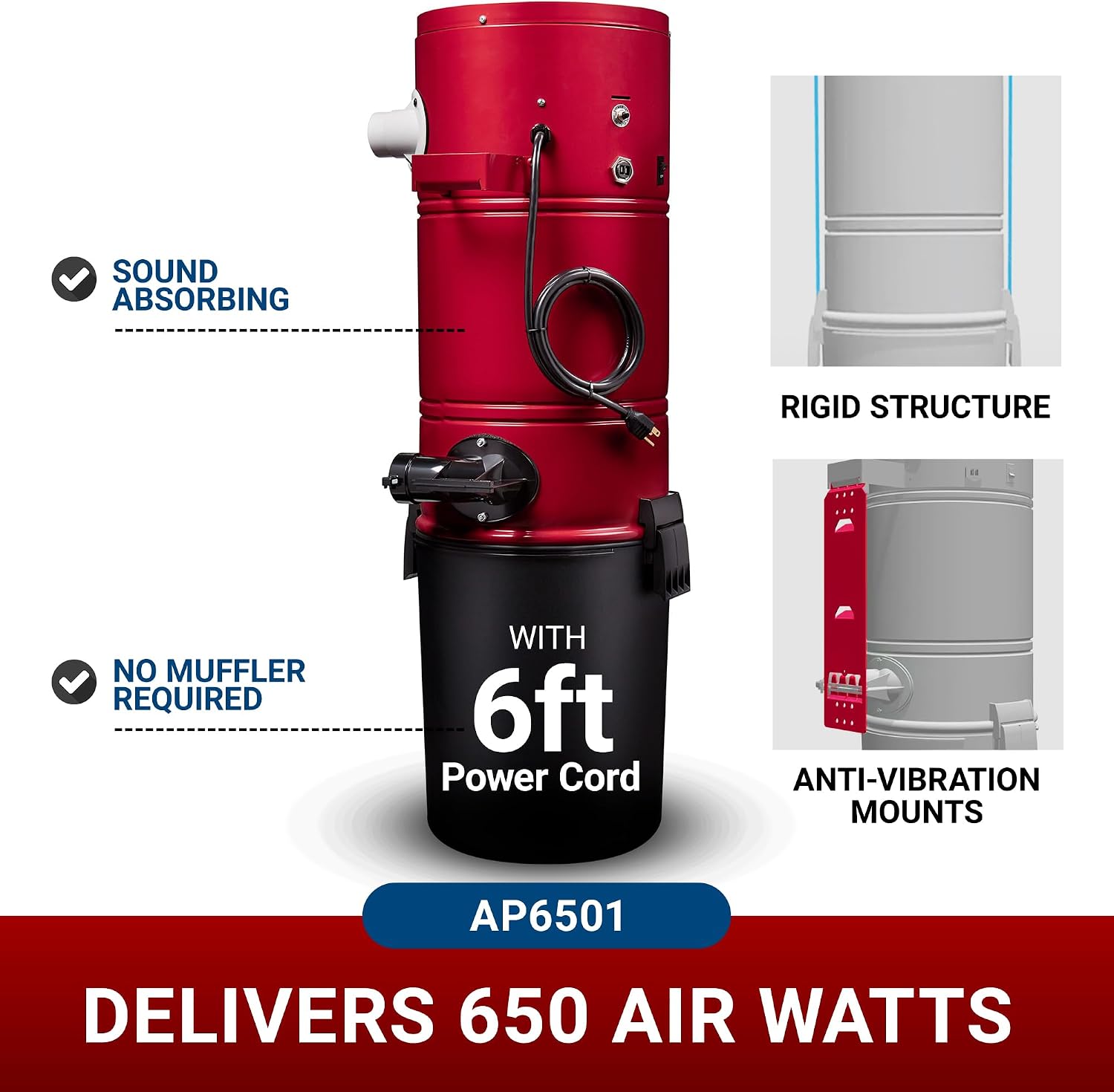 Drainvac Broan-nutone 550 Air watts Residential Central Vacuum System - Anti-Vibration, Powerful Suction
