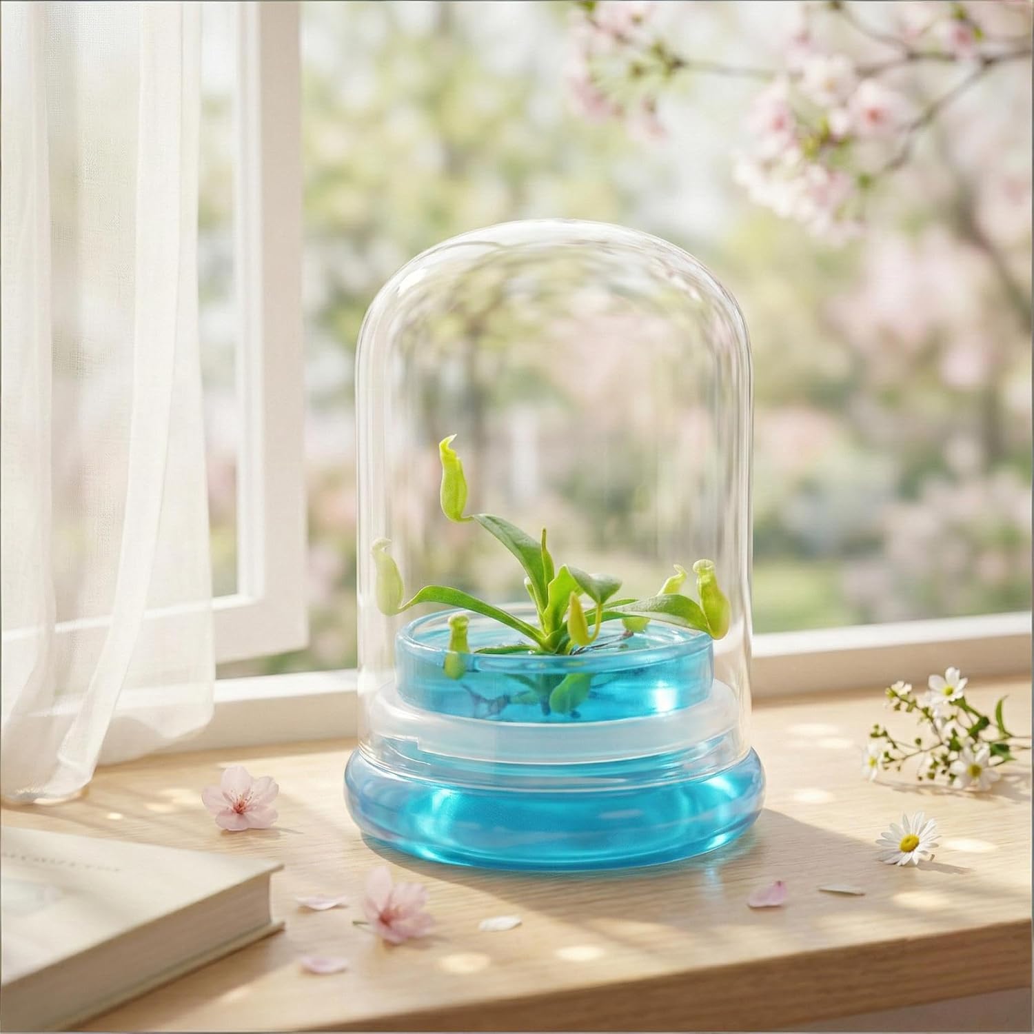 Bloomify Pitcher Plant – Live Nepenthes Tobaica – Zero Care Carnivore Plants Terrarium - Self-Sustaining Pitcher Plant Ecosystem – Great Gift