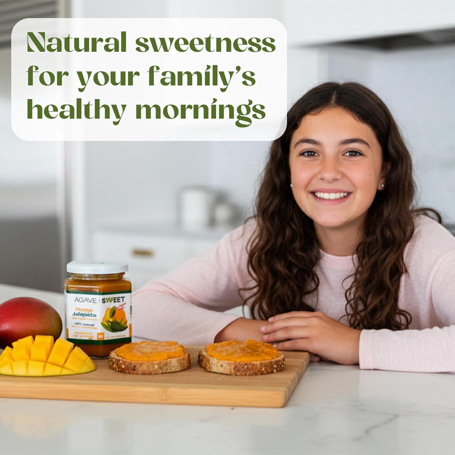 Agave Sweet Mango Fruit Spread with Agave Syrup No Sugar Fruit Spread 10 oz