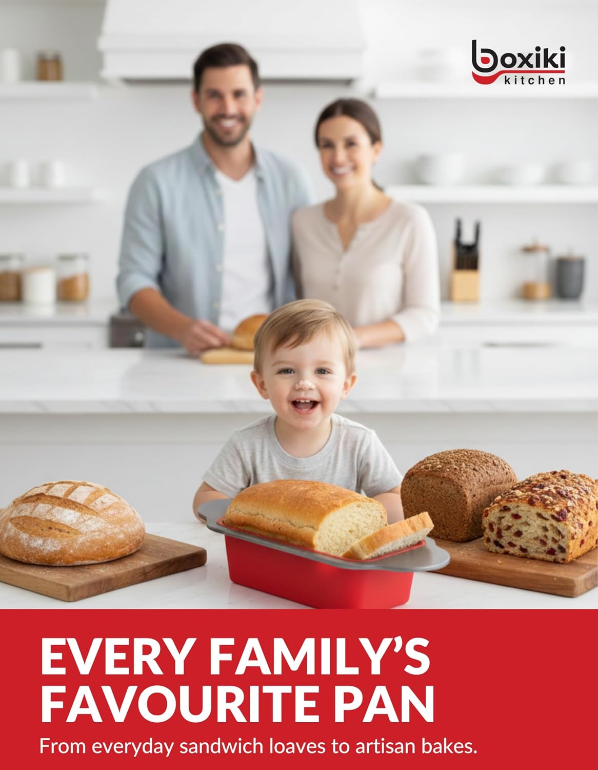 Premium Non-Stick Silicone Bread Loaf Pan, 9x5 Inches – Heavy-Duty Steel Frame, Non-Toxic, BPA & PFOA Free – Perfect for Pound Cakes, Breads, & More.