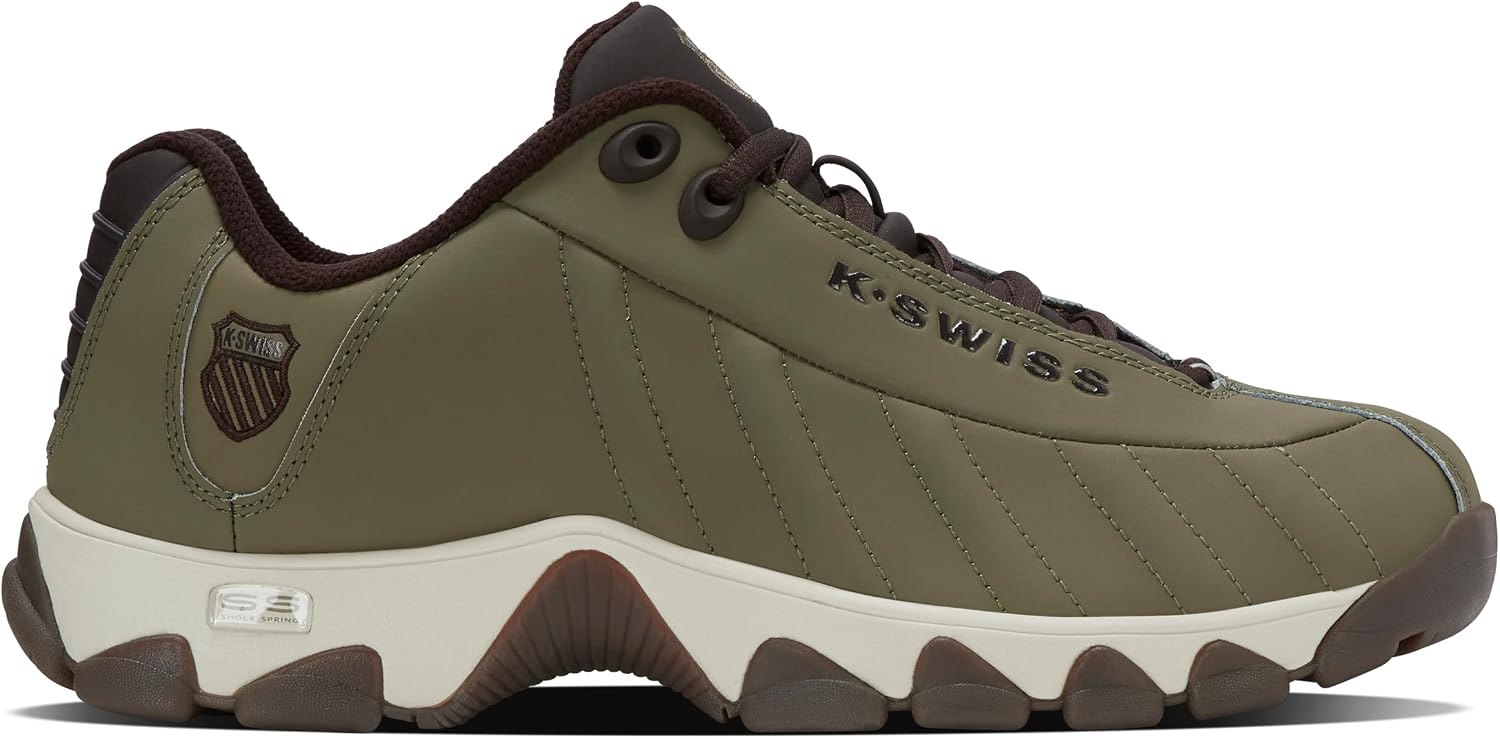 K-Swiss Men's ST329 CMF Sneaker, Wide Tennis Walking Shoes Leather Upper | Court Inspired, Tennis Heritage, Comfort Soft Cushioning, Arch Support, Wide Feet Fit, Chunky Silhouette, Classic Style.