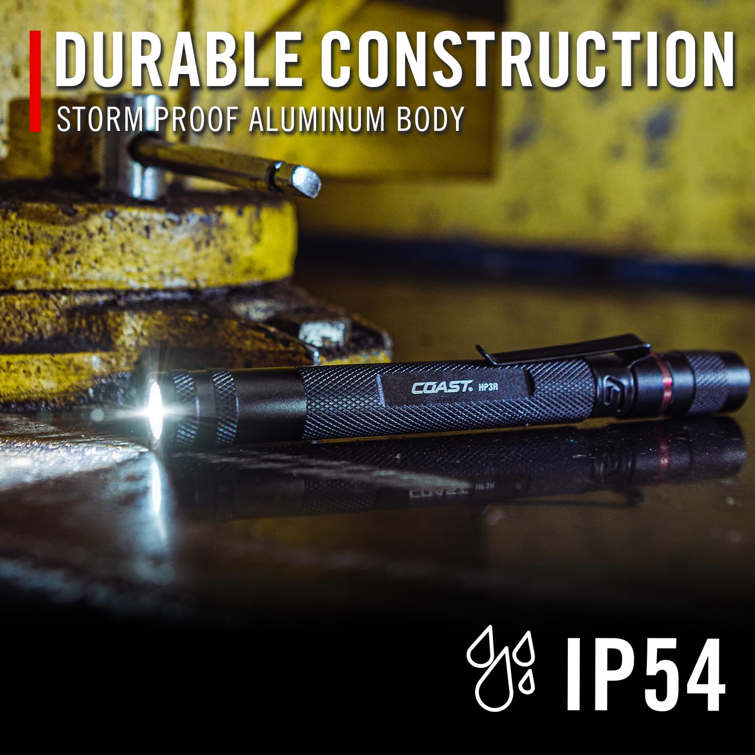 COAST HP3R 500 Lumen Rechargeable LED Penlight with TWIST FOCUS, Black