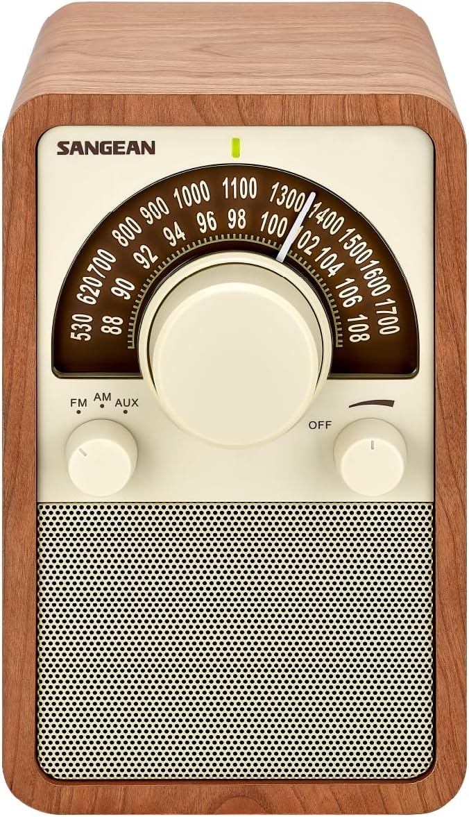 Sangean WR-15WL AM/FM Table Top Wooden Radio, Walnut