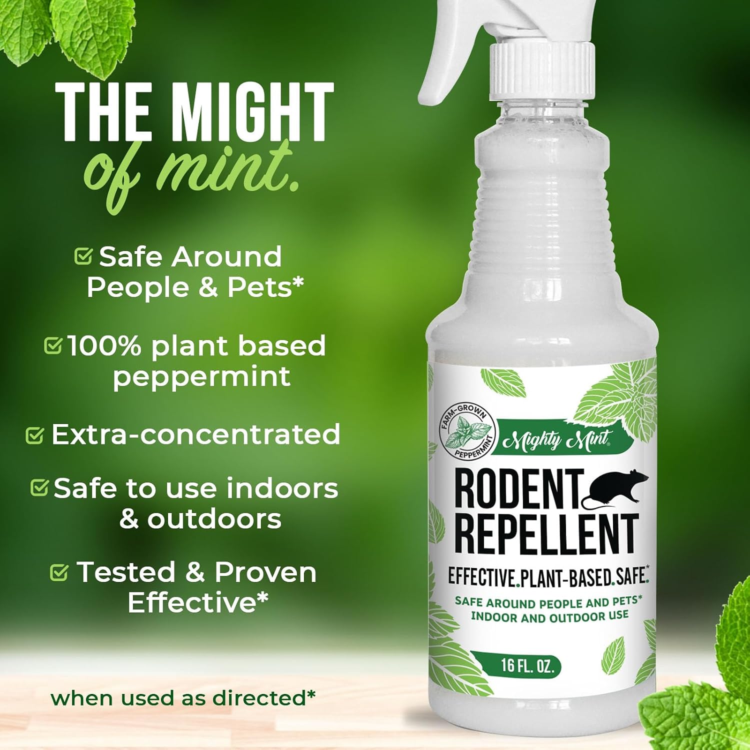Mighty Mint Peppermint Oil Rodent Repellent Spray, 16 oz