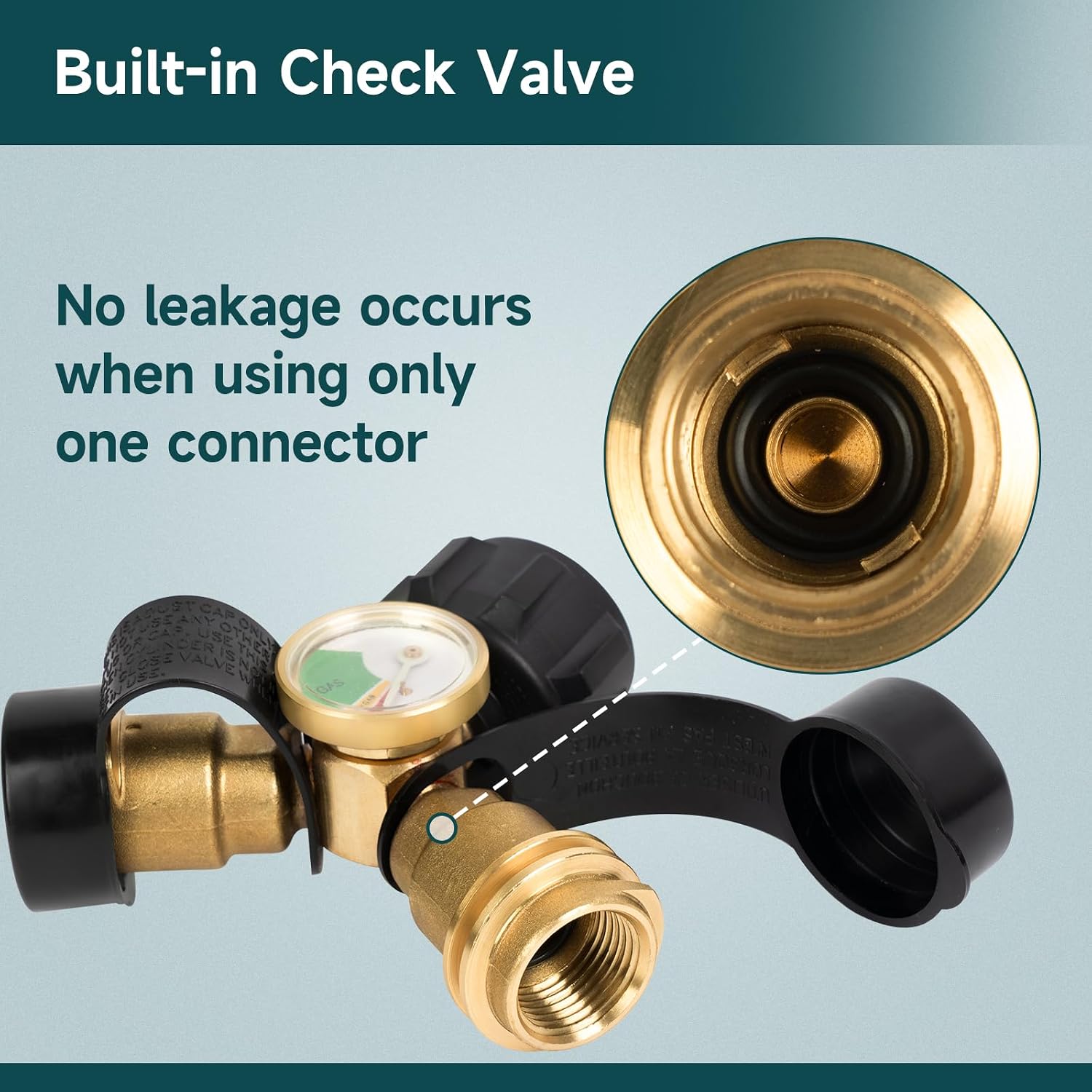 GASPRO Universal Propane Tank Gauge, Fits for 5-100lb Propane Tank Cylinder, Propane Adapter with POL Connection for RV, Camper, Gas Grill, Fire Pit