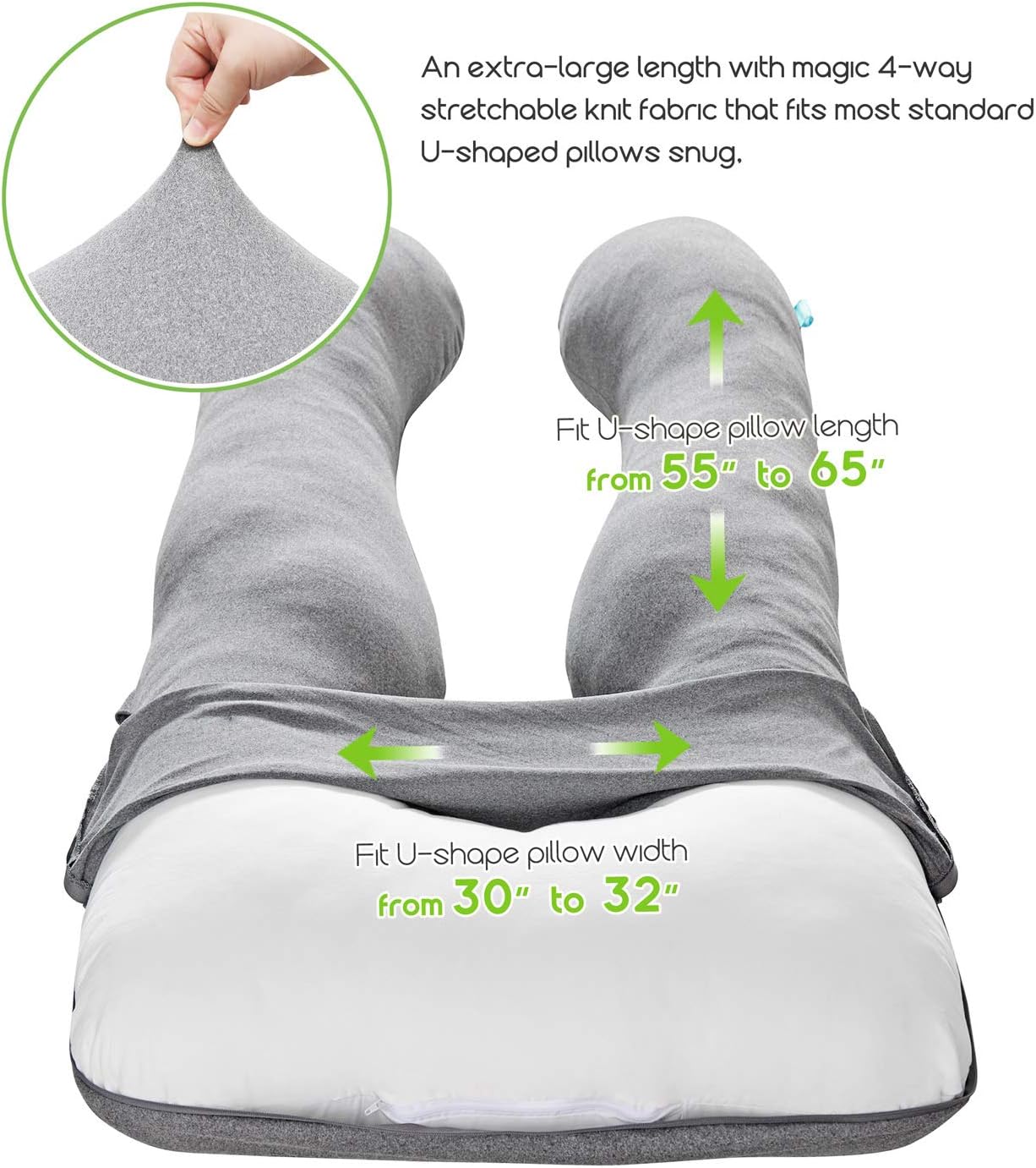 COSMOPLUS 𝐏𝐫𝐞𝐠𝐧𝐚𝐧𝐜𝐲 𝐏𝐢𝐥𝐥𝐨𝐰 𝐂𝐨𝐯𝐞𝐫 U Shaped Full Body Pillow Case 𝐂𝐨𝐯𝐞𝐫 for