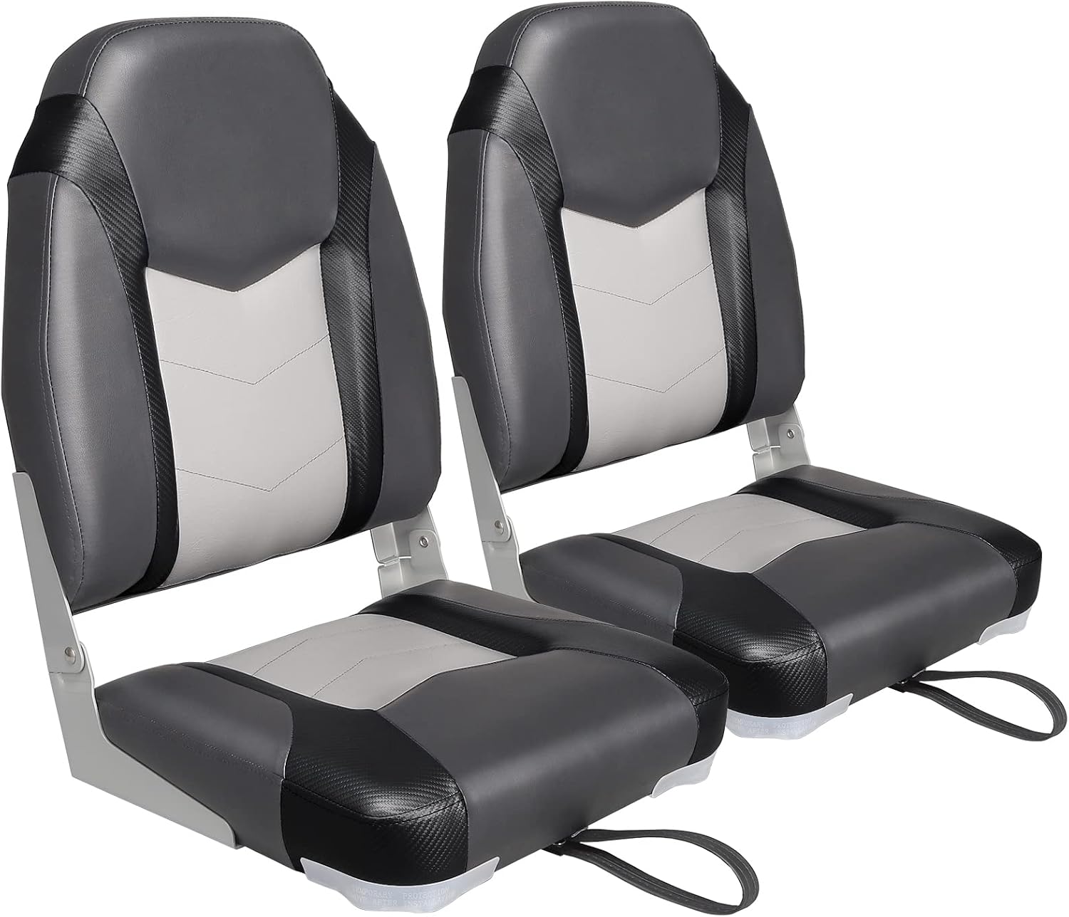 Leader Accessories Low/High Back Folding Fishing Marine Boat Seat 2 Pack