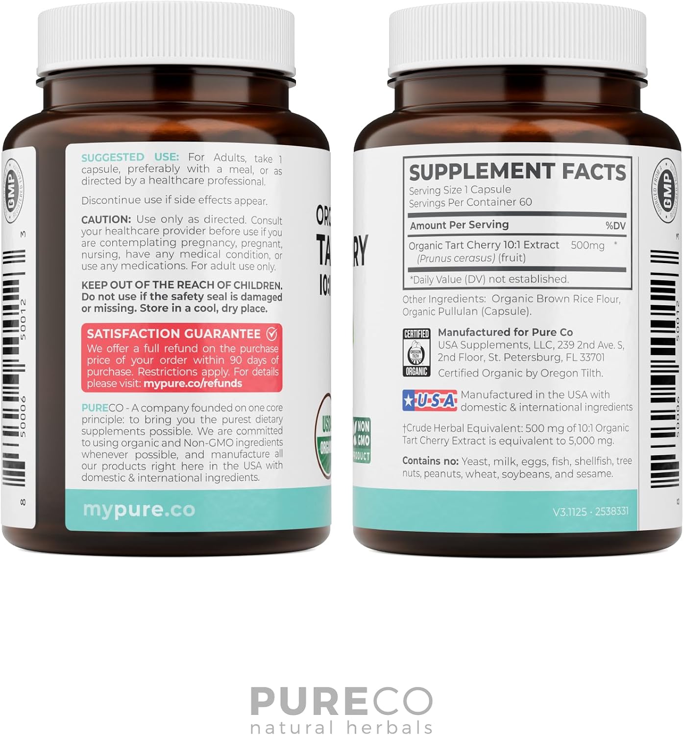 Organic Cranberry Pills - Vegan Supplement for Urinary Tract Health & Kidney Cleanse - Cranberry Pills for Women 500mg 50:1 Cranberry Concentrate Per Serving - Urinary Tract Support - 60 Capsules