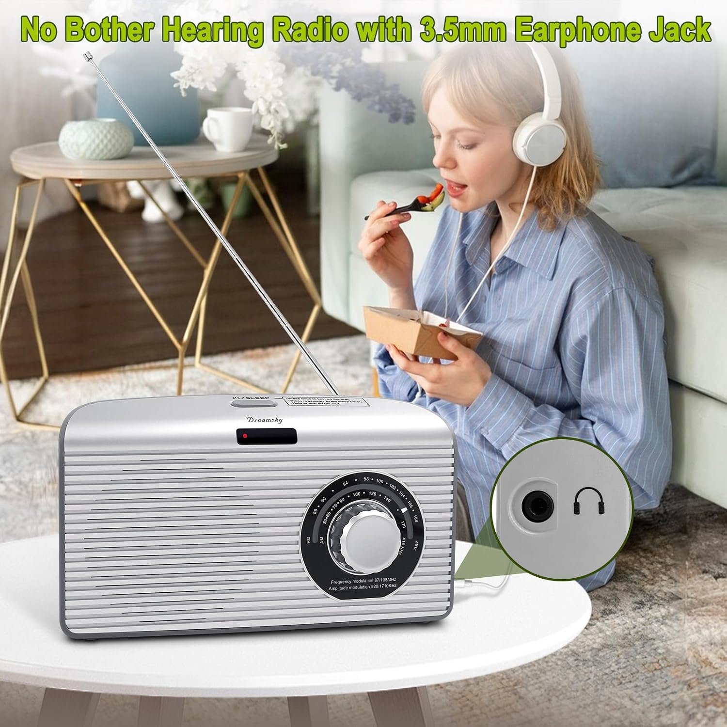 DreamSky AM FM Portable Radio Plug in Wall or Battery Operated