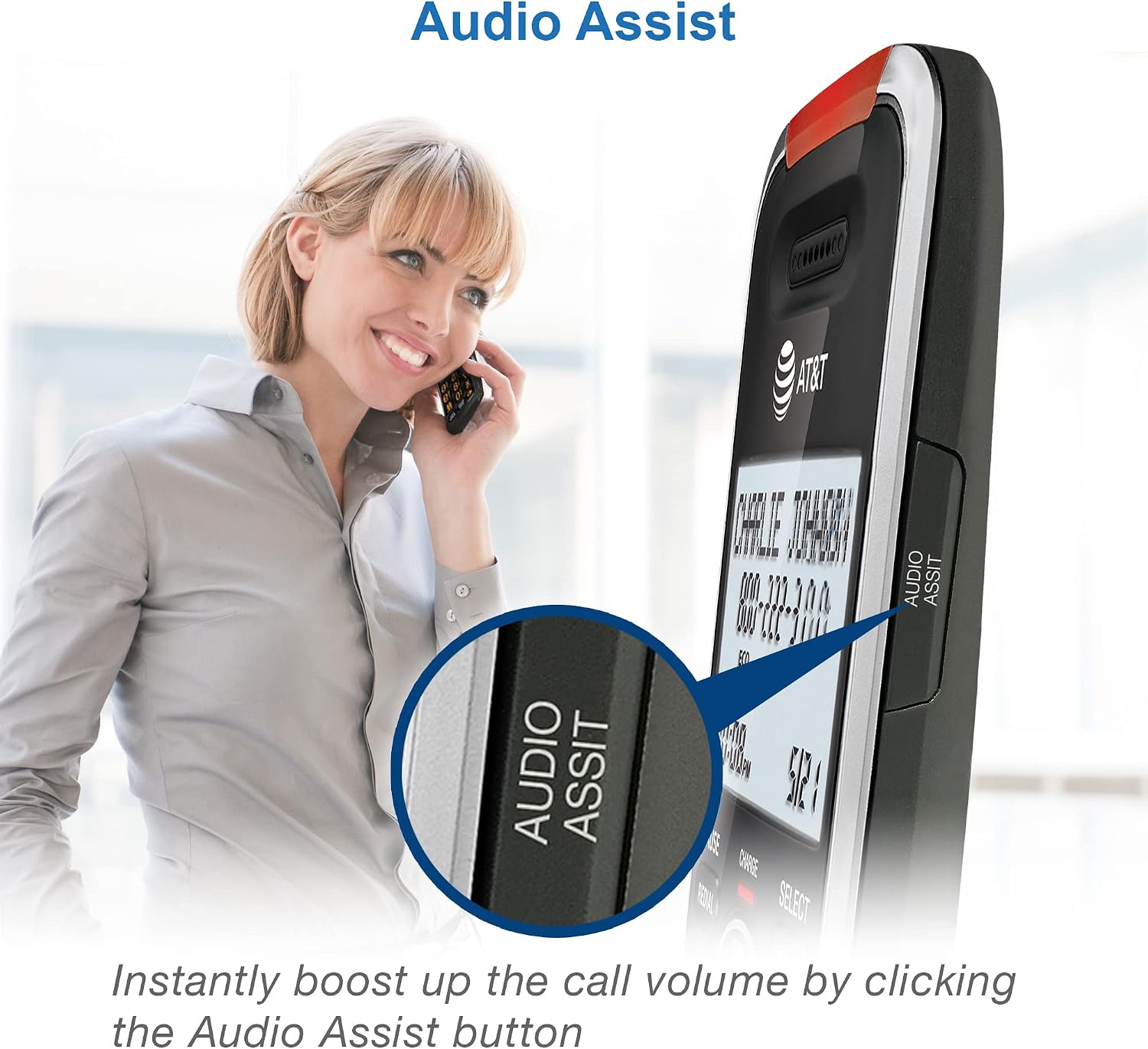 AT&T BL102-4 DECT 6.0 4-Handset Cordless Phone for Home with Answering Machine, Call Blocking, Caller ID Announcer, Audio Assist, Intercom