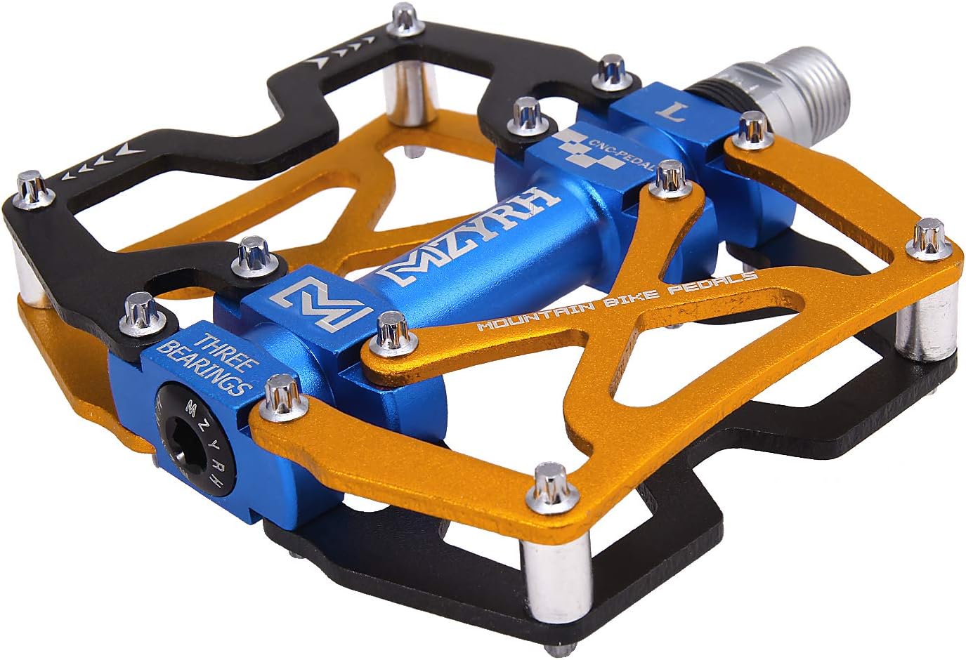 MZYRH Mountain Bike Pedals, Ultra Strong Colorful CNC Machined 9/16" Cycling Sealed 3 Bearing Pedals