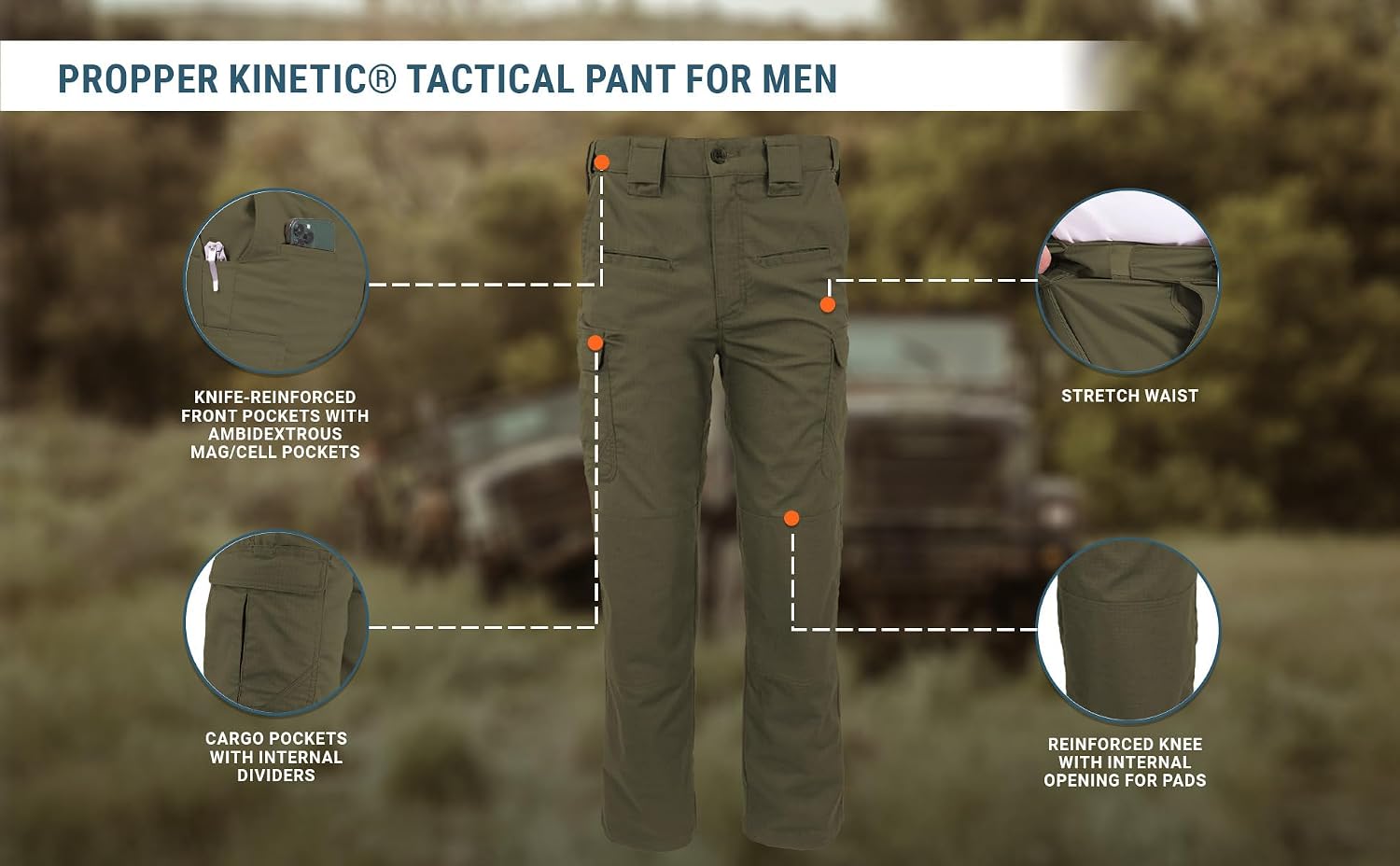 Propper Men's Kinetic Tactical Pant | Performance Cargo Pants, Work Pants for Law Enforcement