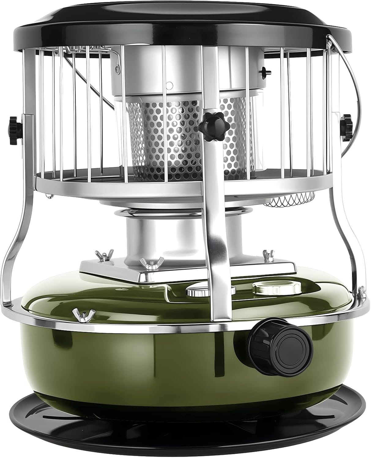 Kerosene Heater for Indoor & Outdoor, 9000 BTU Non-Electric Kerosene Stove, Portable Cordless Space Heater for Home, Garage, Basement, Camping, Cooking Heating (Green)