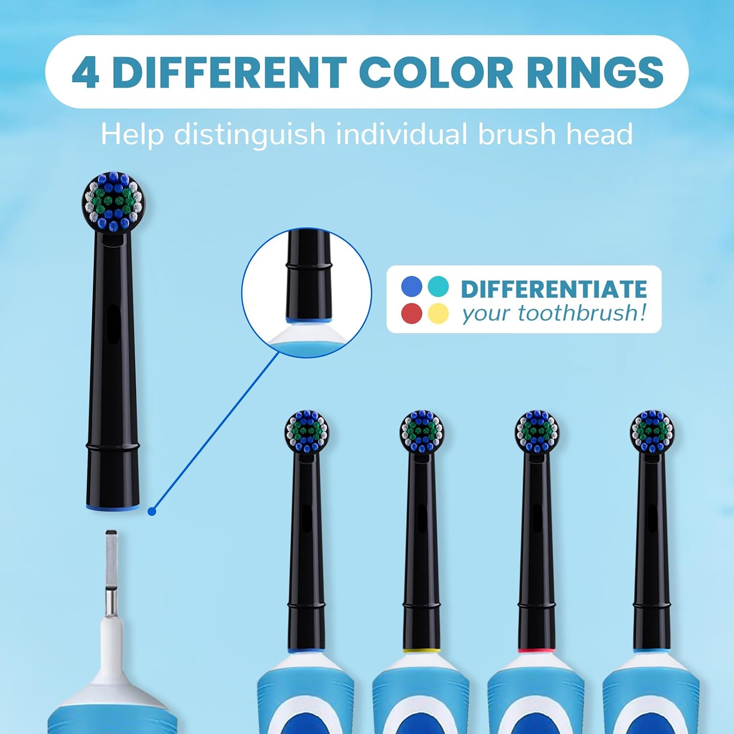 Replacement Toothbrush Heads Compatible with Oral-B Braun 20 Pcs | Professional Electric Toothbrush Brush Heads for Oral B Replacement Head Refill Pro 500/1000/1500/3000/3757/5000/7000/7500