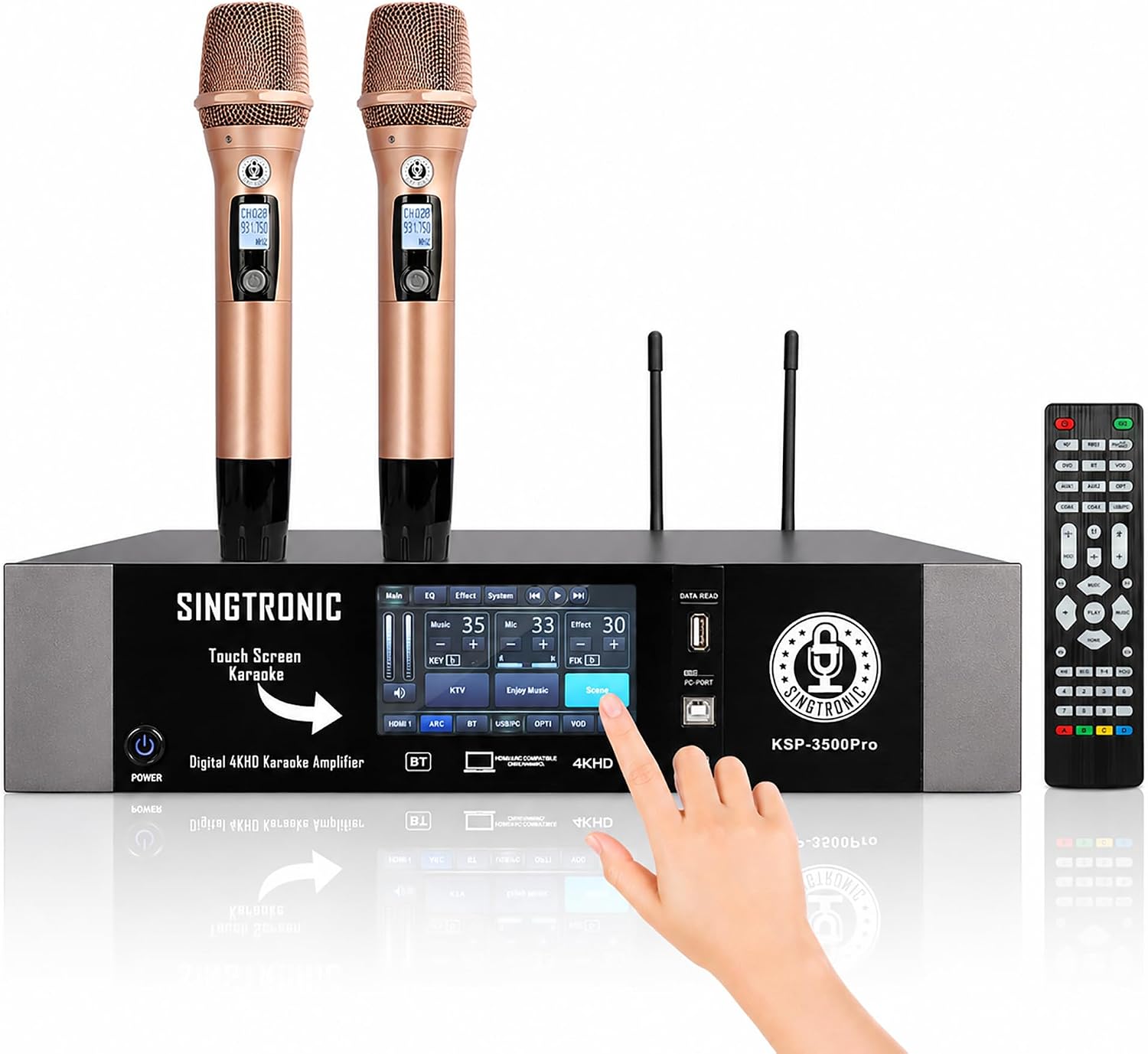 KSP-3500Pro Professional 3500W Digital 3 in 1 Karaoke Sound Processor Amplifier Free: 2 x Wireless Microphones Anti-Feedback