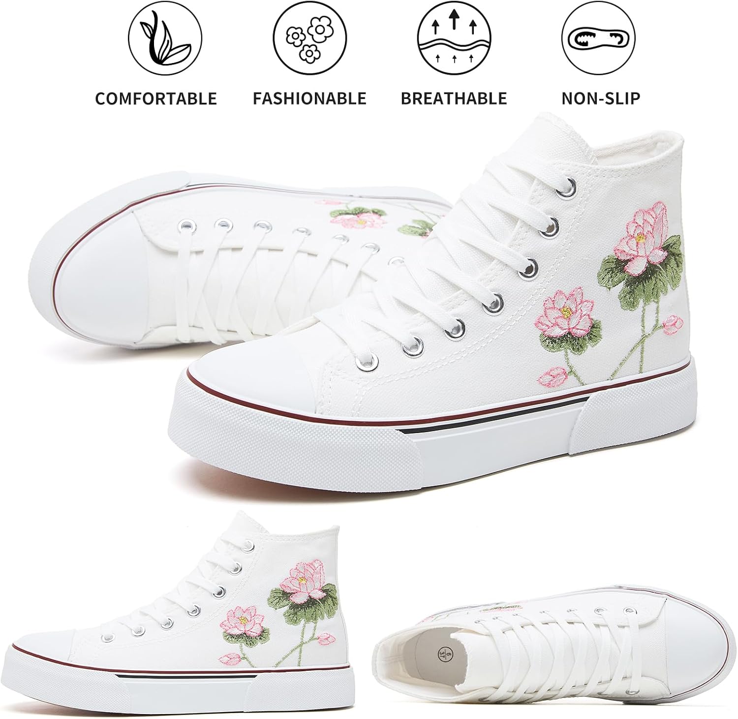 hash bubbie High Top Canvas Sneakers Fashion Walking Shoes