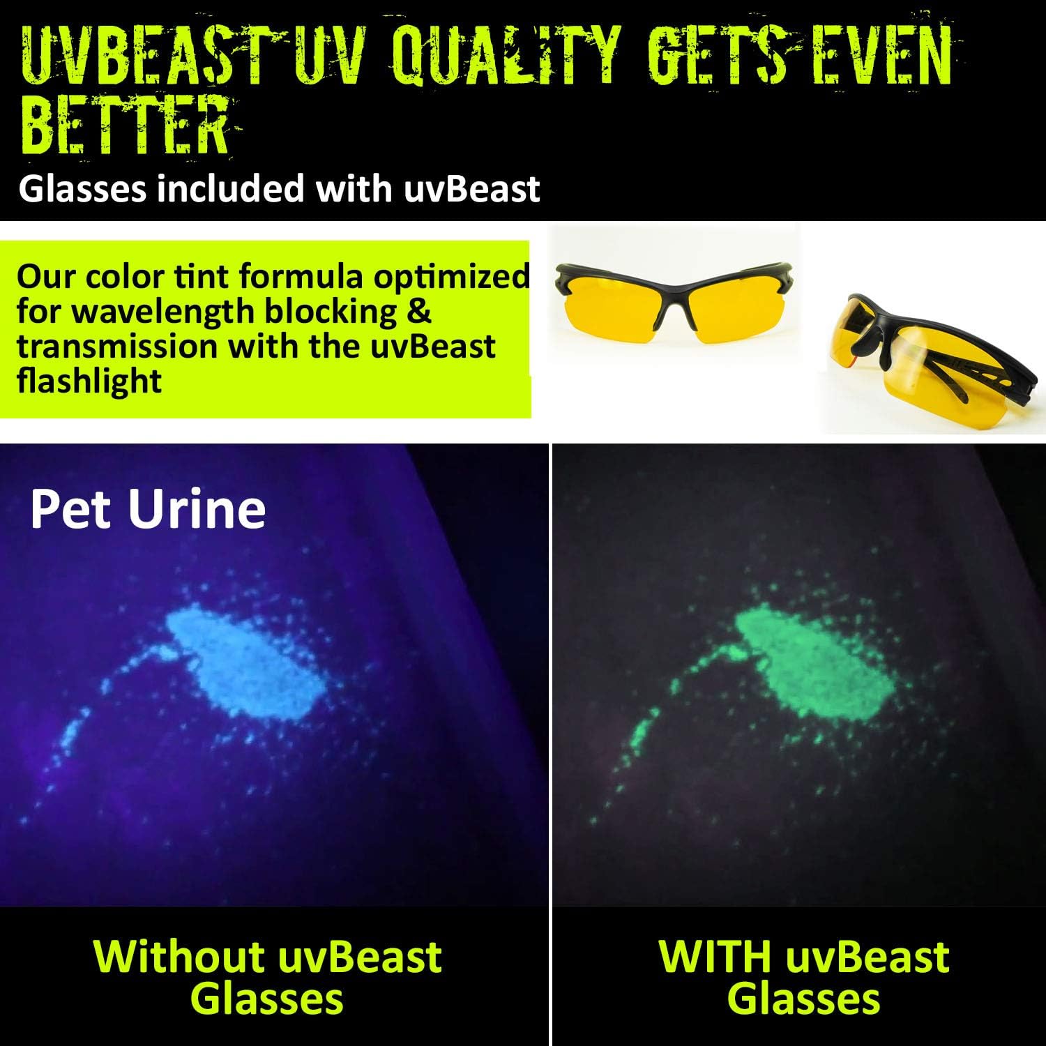 V2 385-395nm Black Light UV Flashlight | High Definition, Flood Effect, Commercial/Domestic Use, Works Even in Ambient Light, USA Stock
