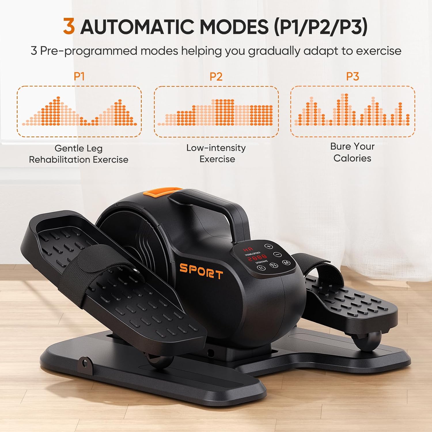 Dripex Under Desk Elliptical Machine, 3-in-1 Electric Leg Exerciser As Seen On TV, 16 Adjustable Speed & Resistance