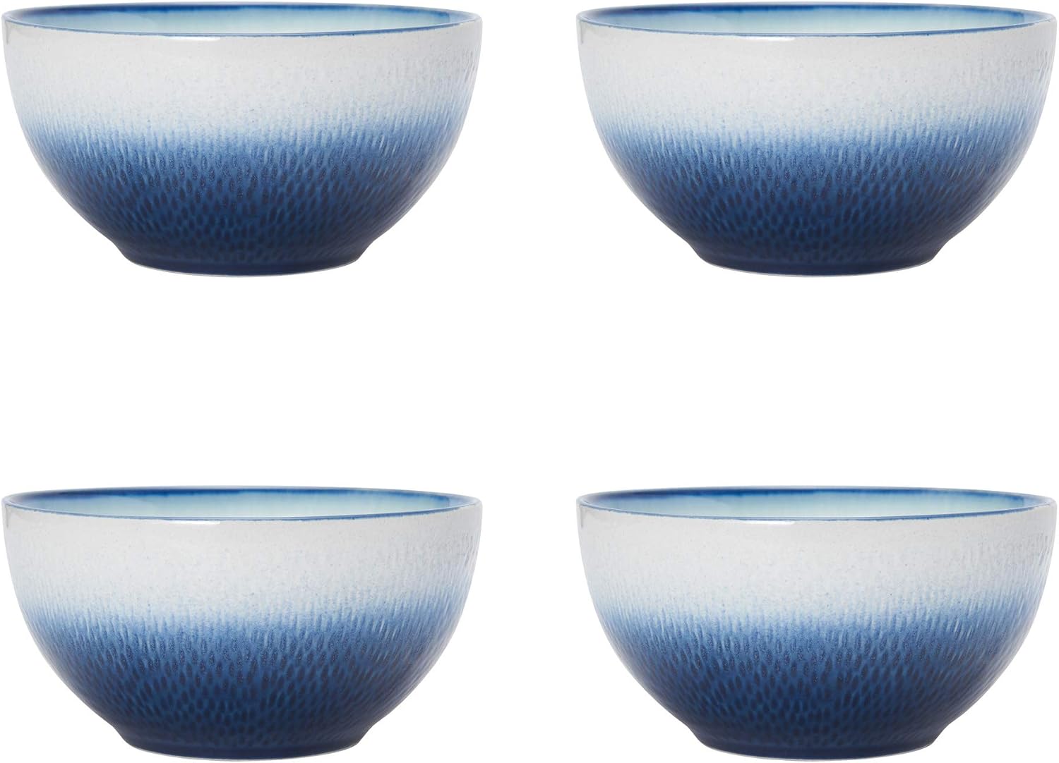 Pfaltzgraff Eclipse Blue 16-Piece Stoneware Dinnerware Set, Service for 4 with Dinner Plates, Salad Plates, Bowls and Mugs