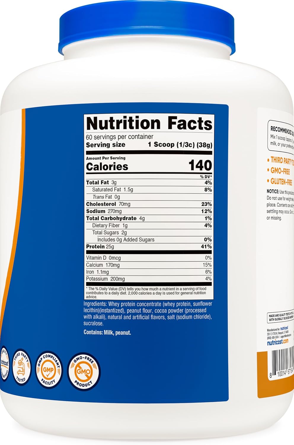 Nutricost Whey Protein Concentrate Powder (Unflavored) 2LBS, Gluten Free | GMO-Free