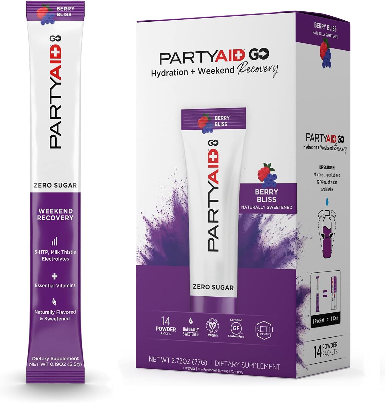 LIFEAID IMMUNITYAID GO Zero Sugar Hydration Packets (14 Packets)