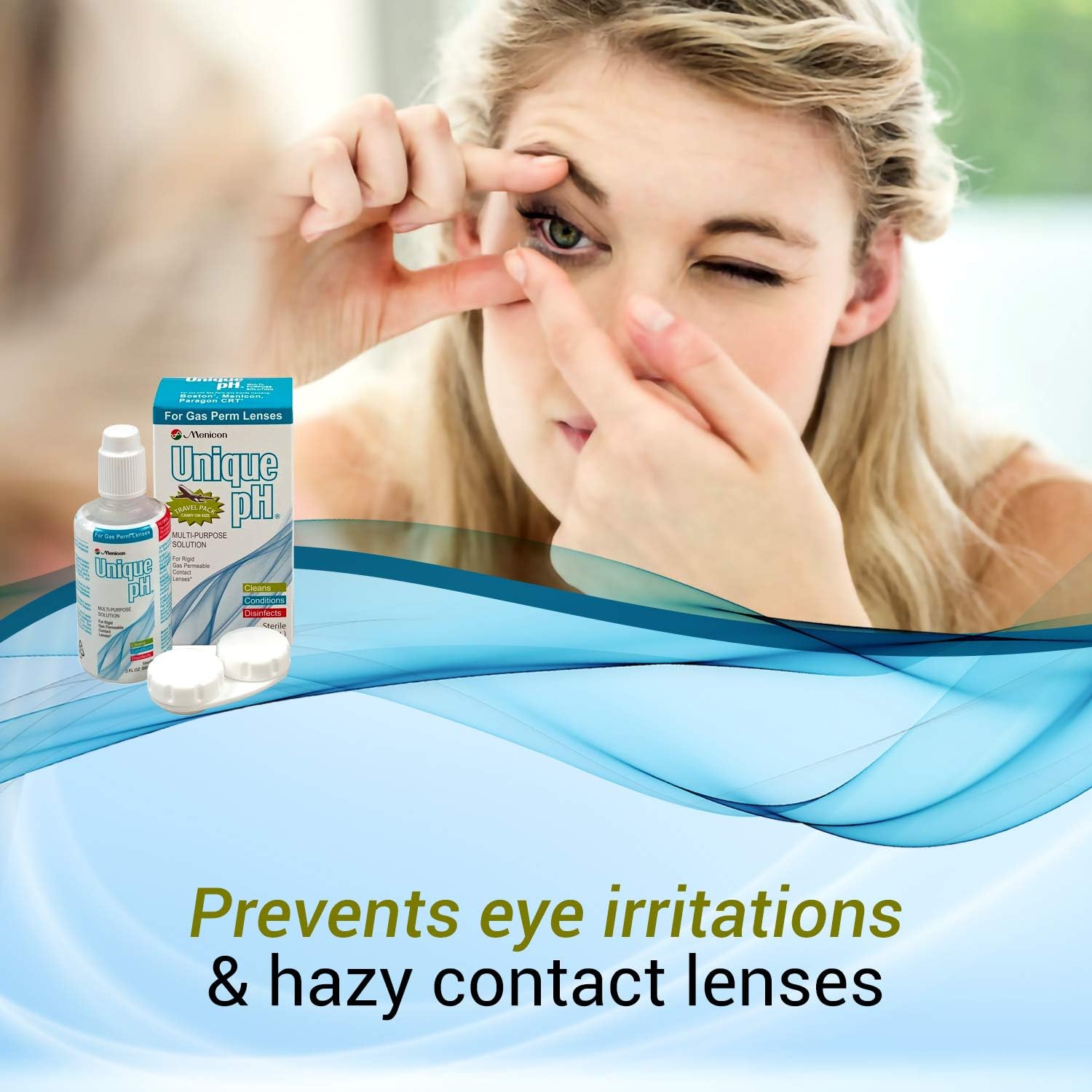 Menicon Unique pH Multipurpose Contact Lens Solution with Lens Case 4 fl oz