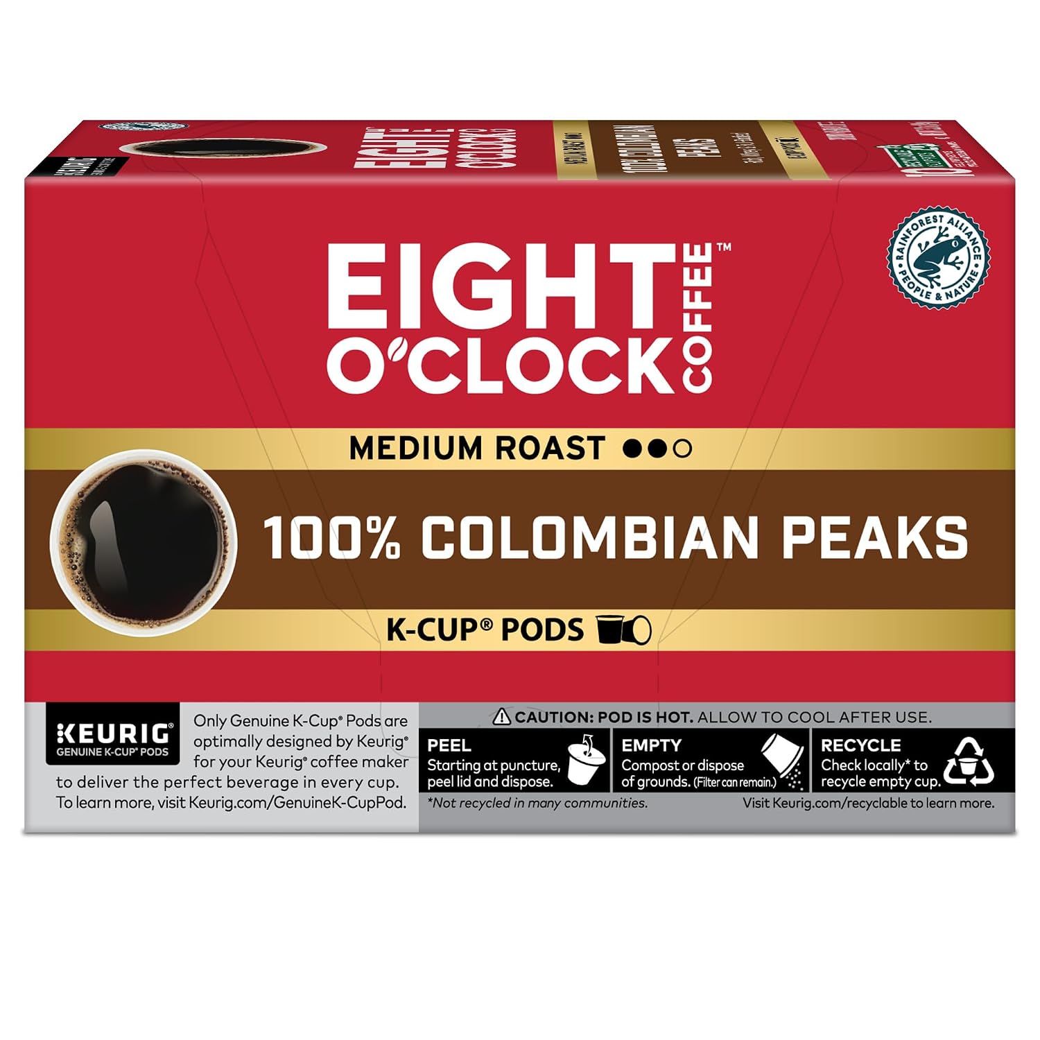 Eight O'Clock Coffee The Original, Single-Serve Keurig K-Cup Pods, Medium Roast Coffee Pods, 72 Count